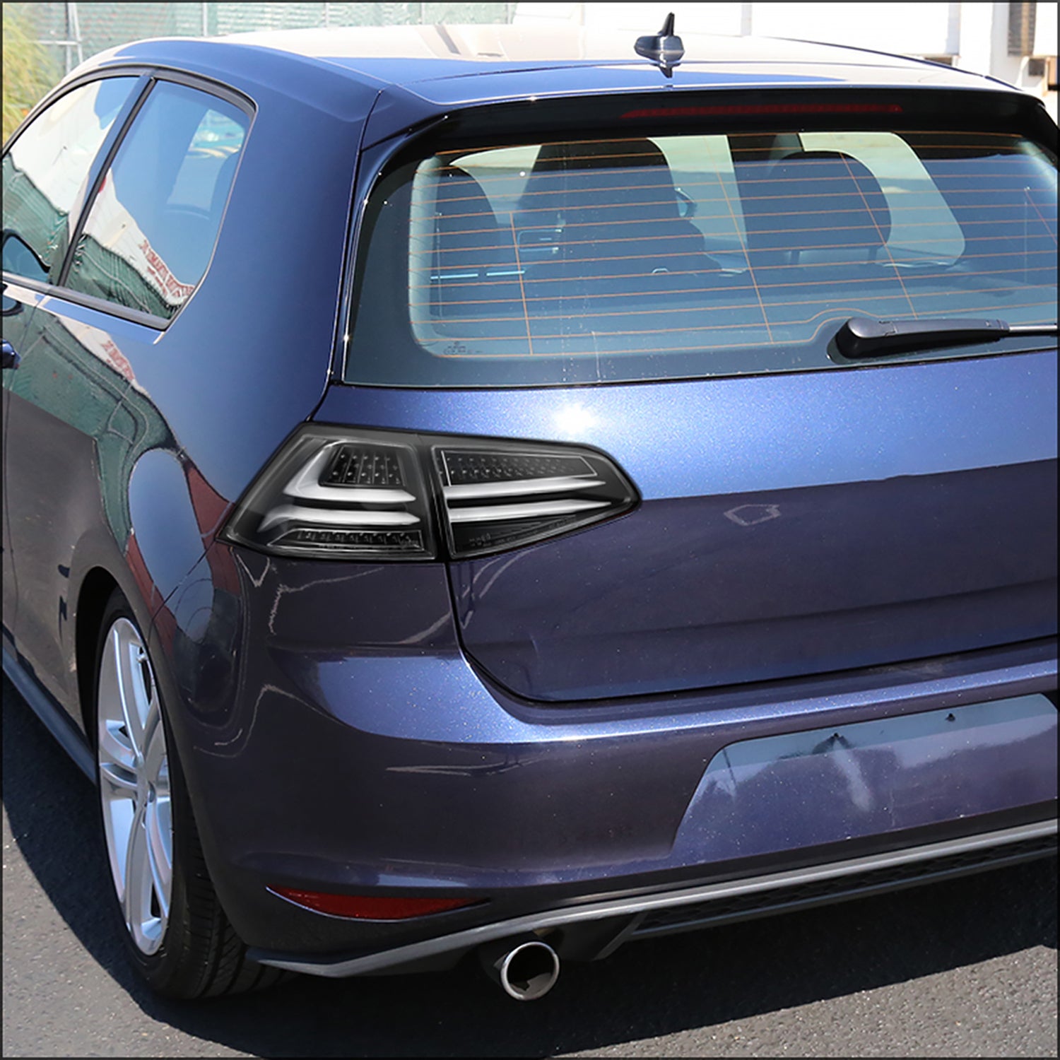 2015-2017 VW GTI/Golf LED Tail Lights Matte Black Housing/Clear Lens