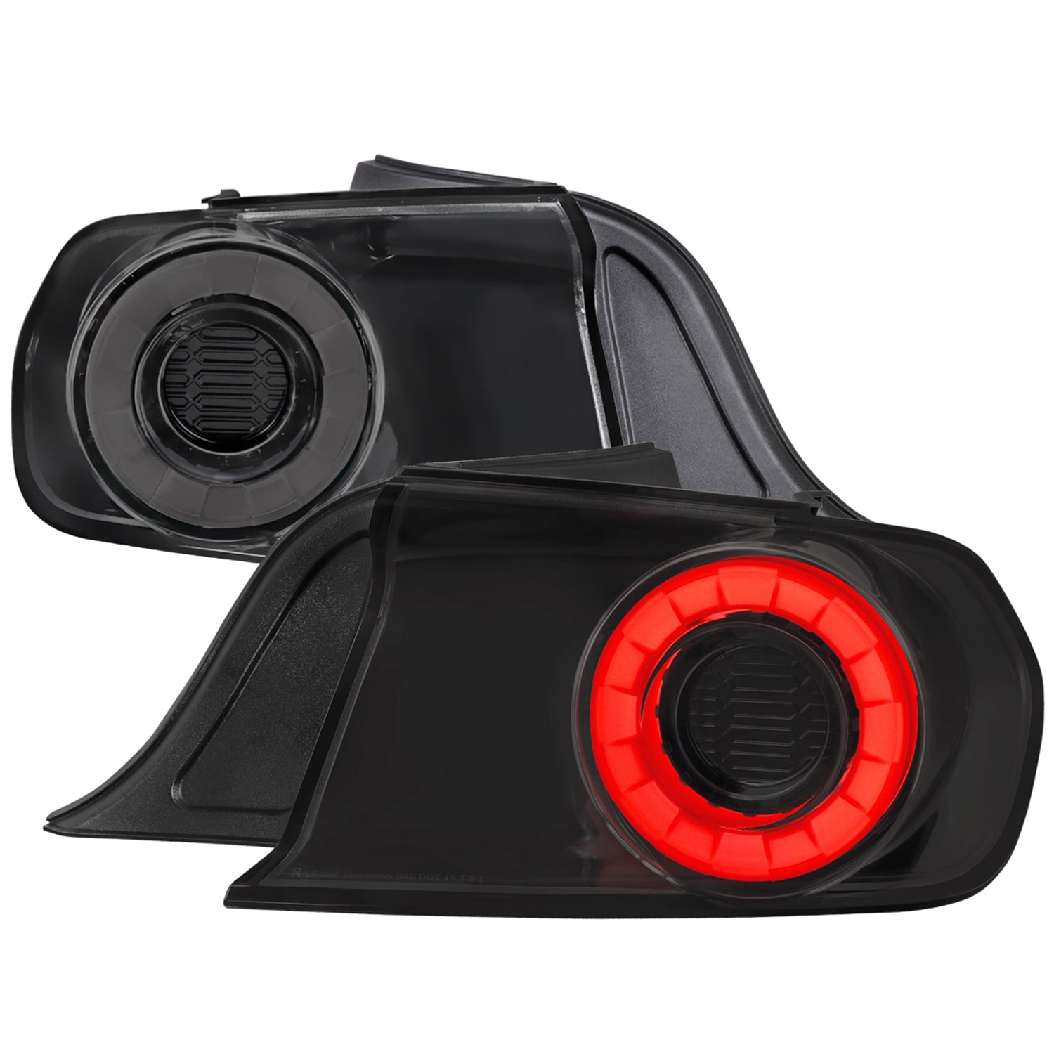 2015-2022 Ford Mustang Coupe/Convertible LED Tail Lights Glossy Black/Smoke