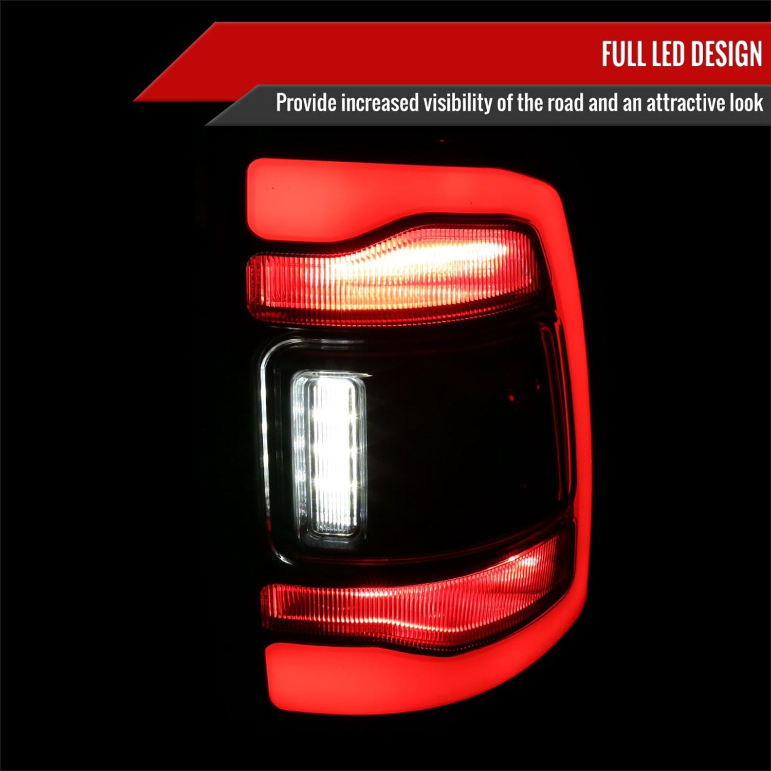 2009-2018 Dodge RAM 1500/ 2500 3500 White LED Bar Tail Lights Black/Smoke