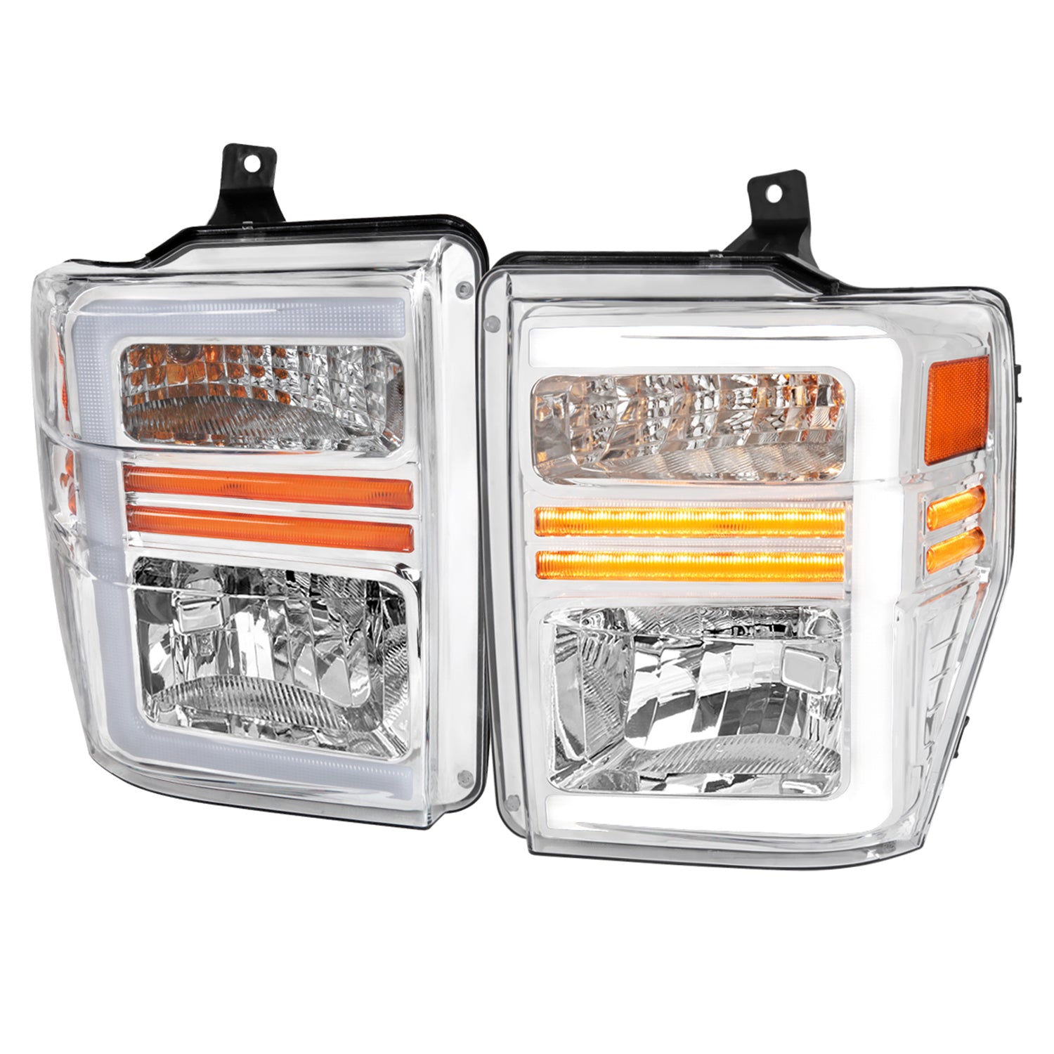 2008-2010 Ford F-250/350/450/550 SuperDuty Signal Factory Headlights Chrome
