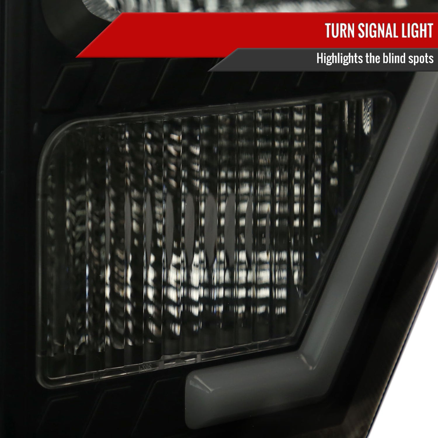 2009-2014 Ford F-150 LED Bar Factory Headlights Amber Reflectors Black/Smoke