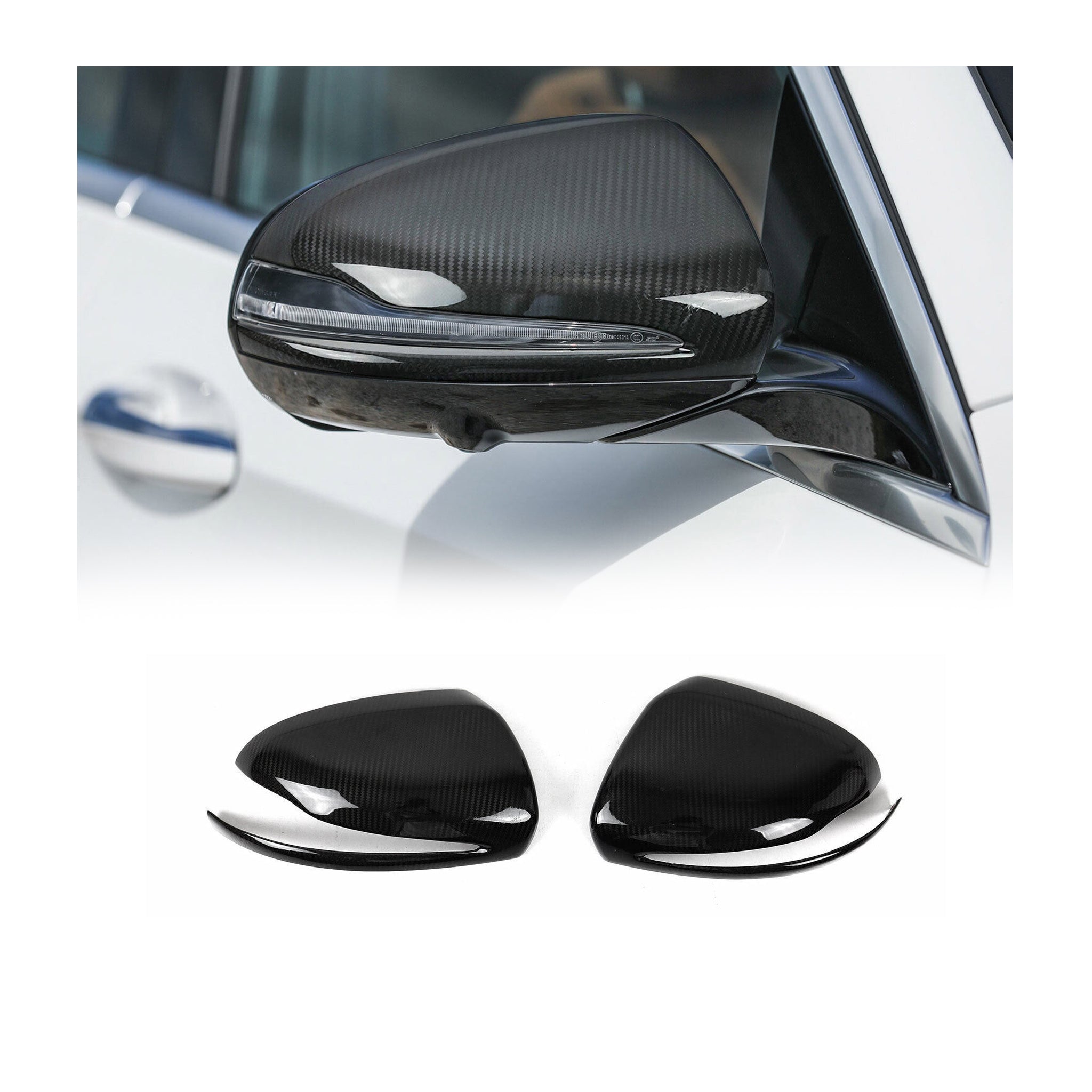 2020-2026 Mercedes GLB Class X257 Side Mirror Cover Caps Carbon Fiber 2Pcs
