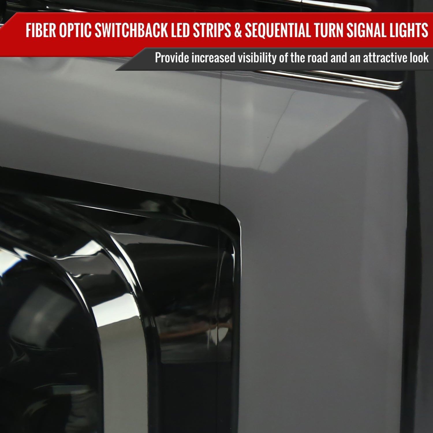 2017-2019 Ford F-250 F-350 F-450 F-550 LED C-Bar Headlights Signal Smoke