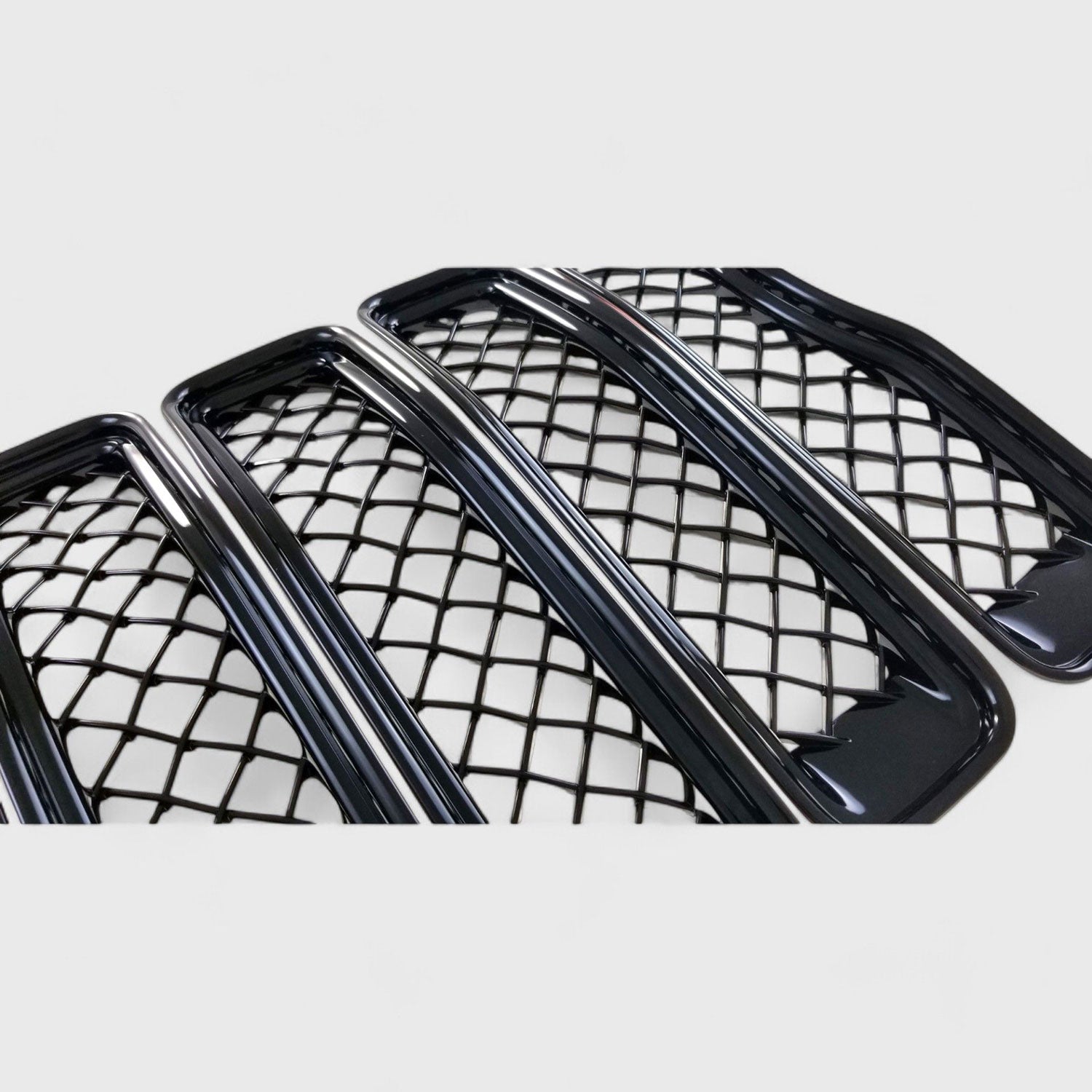 2018-2023 Jeep Wrangler JL Grille Overlay Gloss Black 7Pcs ABS Plastic