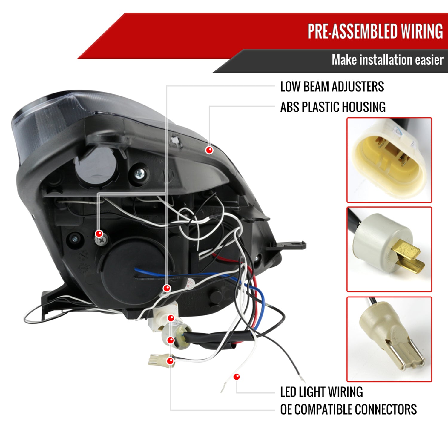 2000-2005 Toyota Celica Dual Halo Projector Headlights Glossy Black/Smoke Lens