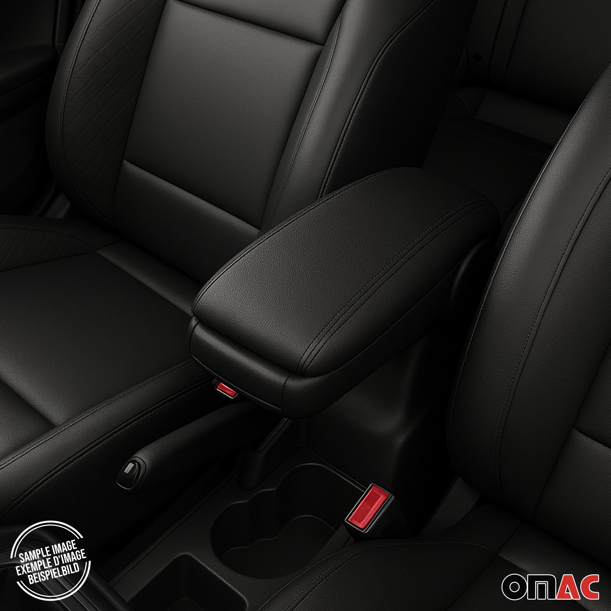 2014-2020 Fiat 500L Black Center Console Armrest Plastic PU Leather 1Pc