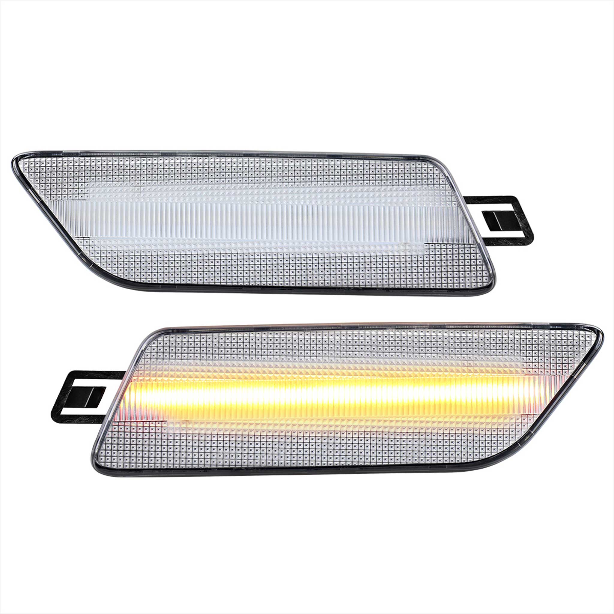 For Porsche Macan 2014-2022 Front Bumper LED Side Marker Turn Signal Lights Chrome Housing Clear Lens
