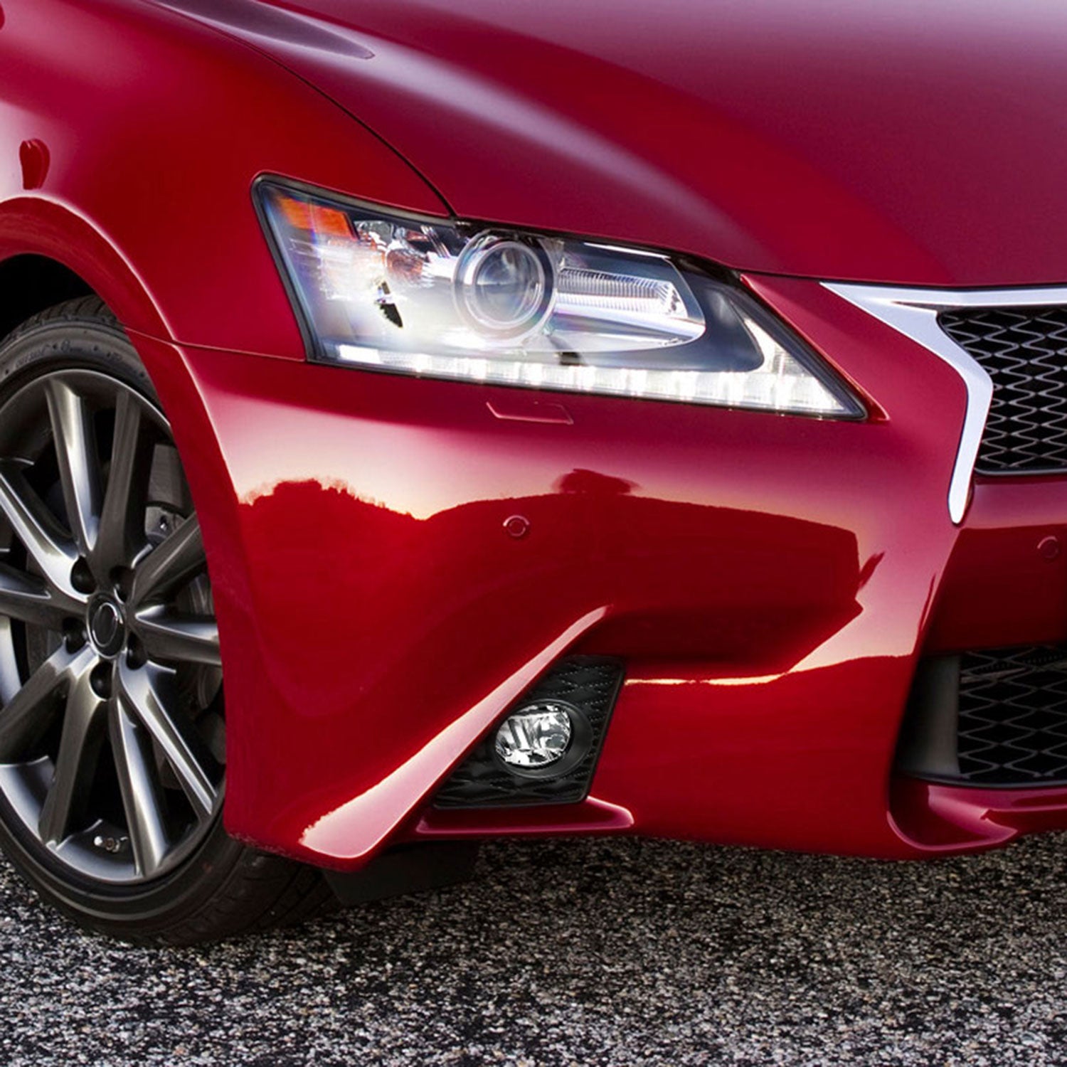 2013-2015 Lexus GS350 F-Sport 6500K LED Fog Lights Kit Chrome/Clear Lens