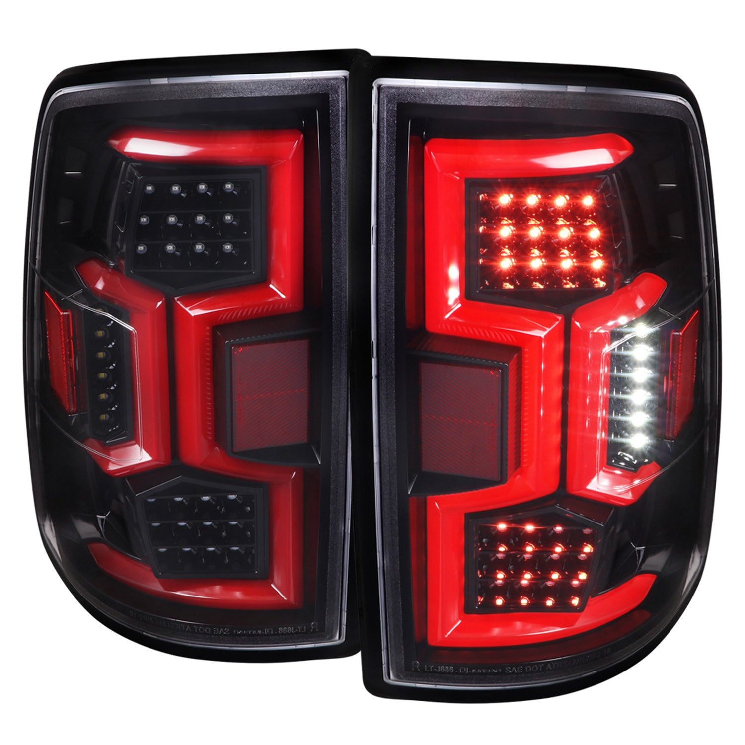 2019-2024 Dodge RAM 2500/3500 LED Signal Tail Lights Jet Black/Clear