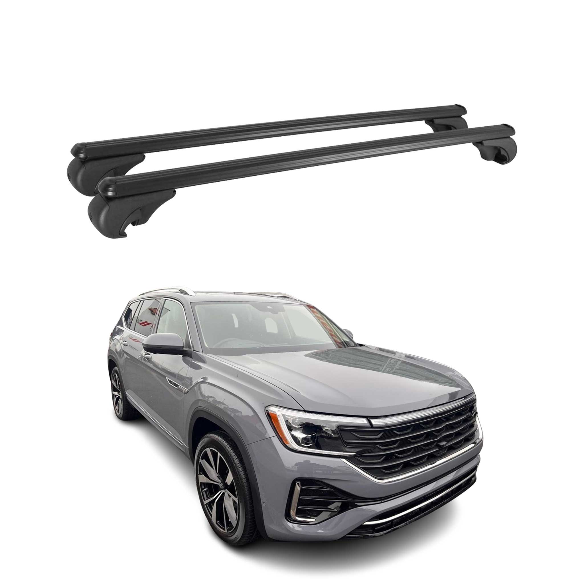 2027 Volkswagen Atlas Roof Rack Cross Bars Luggage Carrier Alu Black 2Pcs