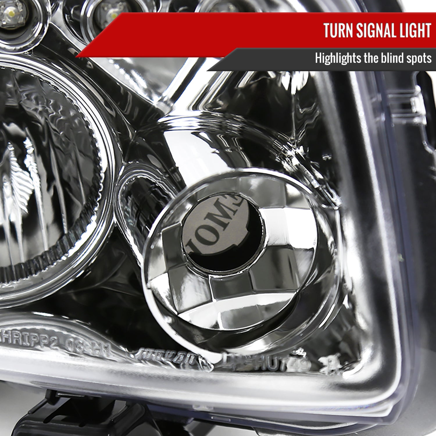 2008-2010 Scion xB Single Halo Projector Headlights Chrome/Clear Lens