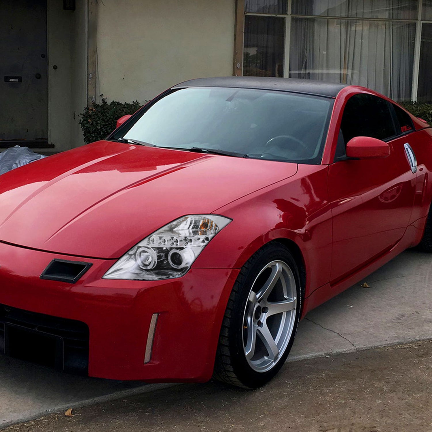 2003-2005 Nissan 350Z Dual Halo Projector Headlights Chrome/Clear Lens