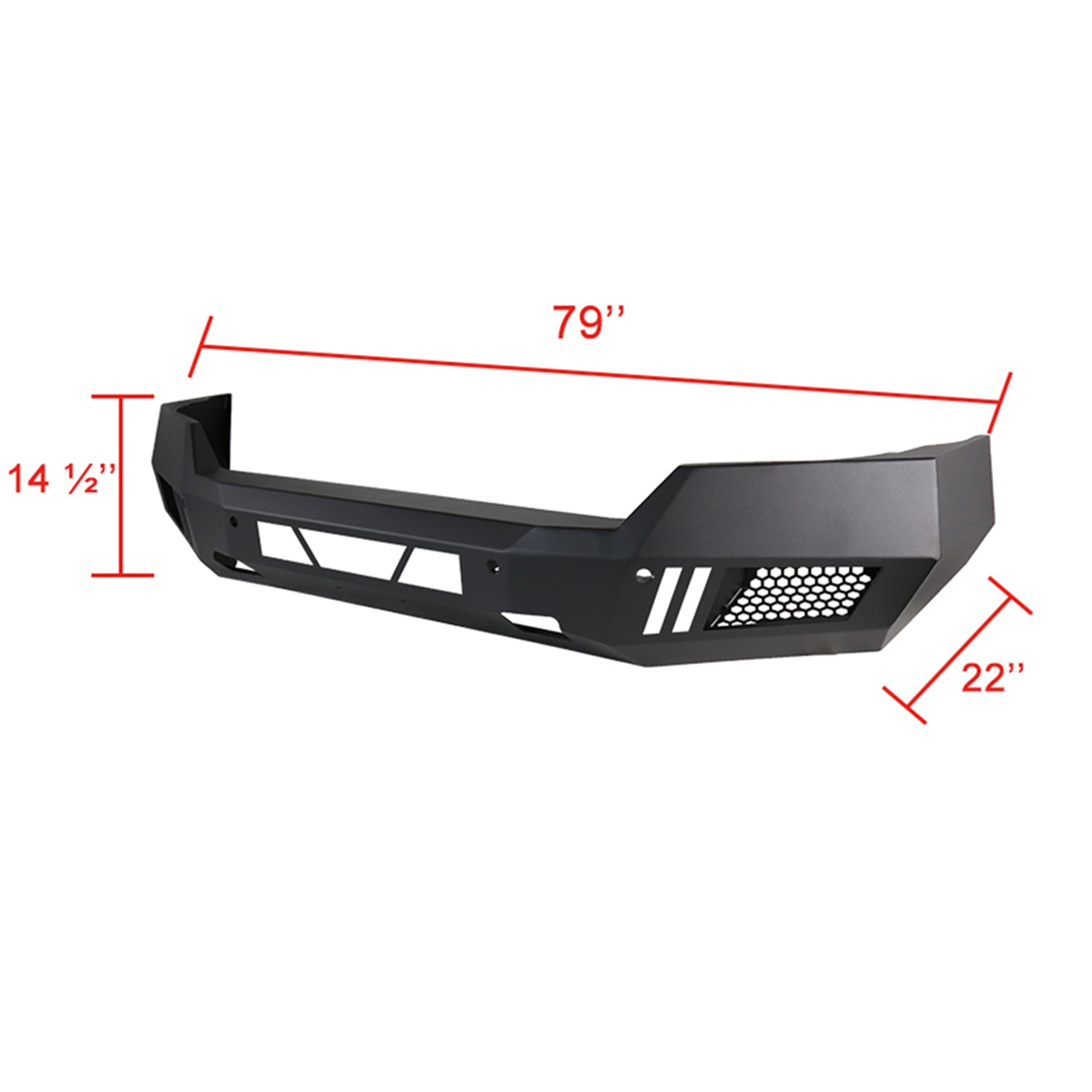 2016-2018 Chevy Silverado 1500 Heavy Duty Steel Front Bumper LED Light Ports