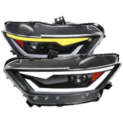 2015-2017 Ford Mustang/2018-2020 Shelby HID/Xenon LED Signal Headlights Black