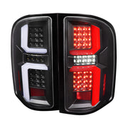 2007-2013 Chevy Silverado 1500 2500HD/3500HD LED Tail Lights White Bar Black