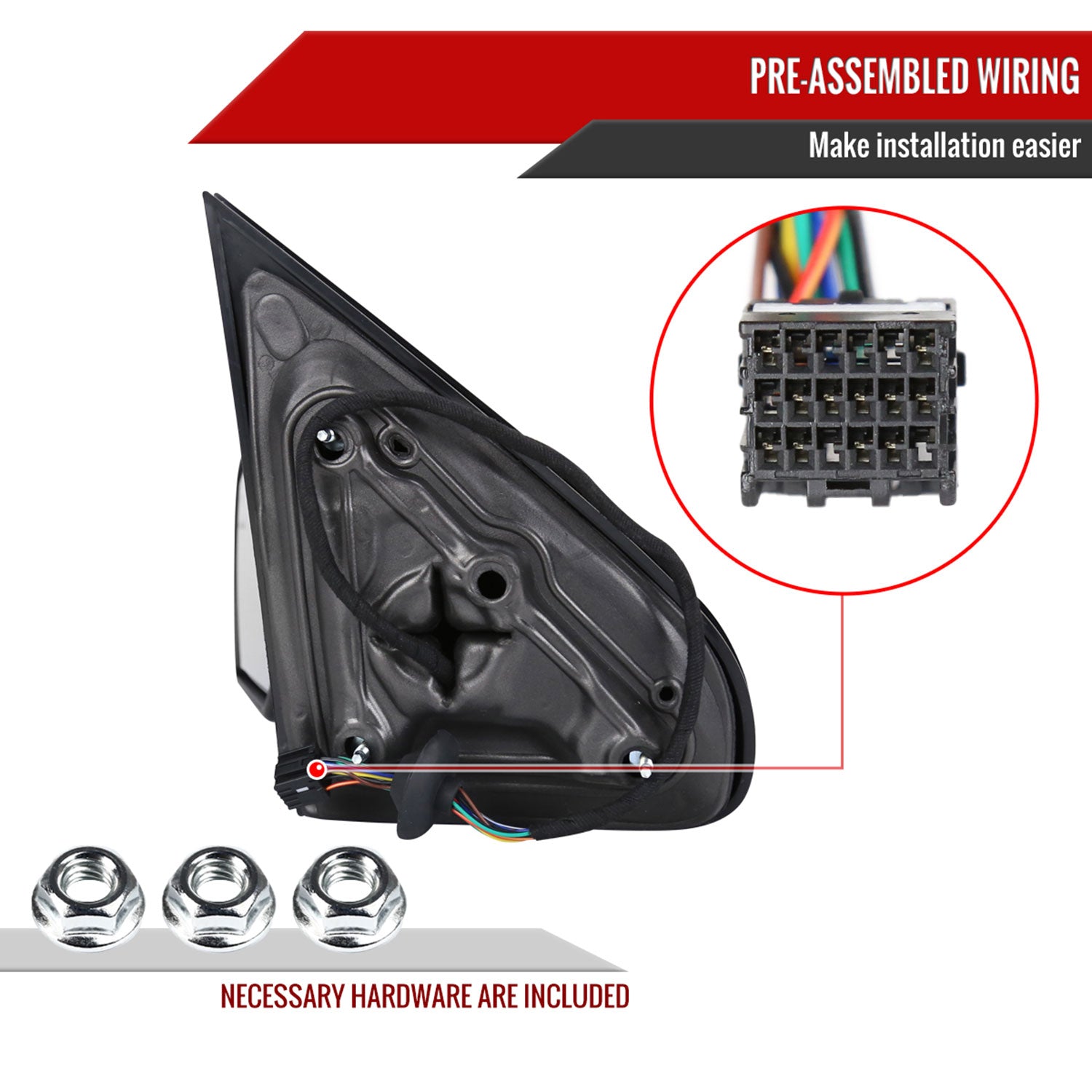 2014-2018 Chevy Silverado/ Sierra Chrome Auto-Fold & Heated Side Mirror Driver