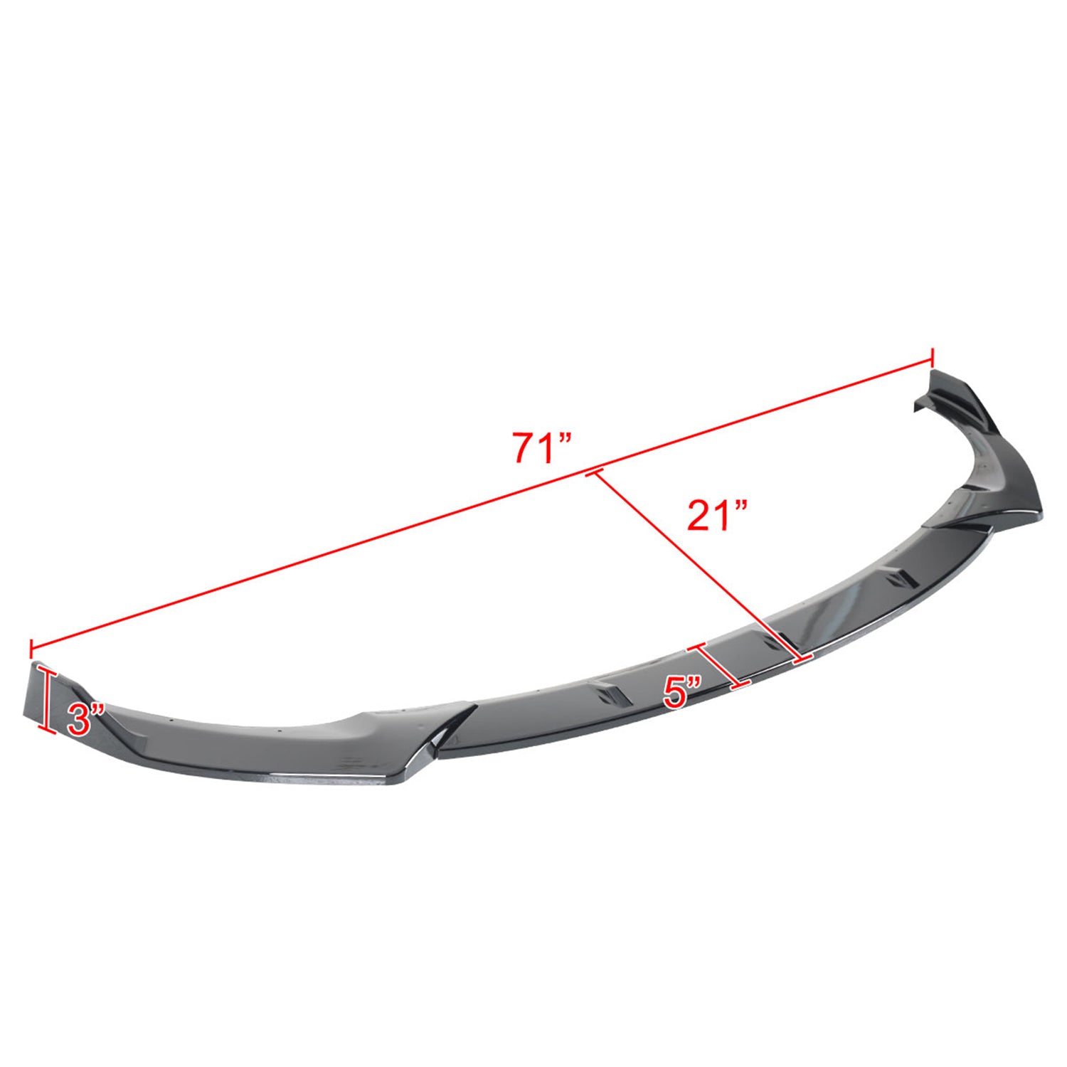 2013-2017 Hyundai Veloster Turbo Glossy Black 3PC Front Bumper Splitter Kit