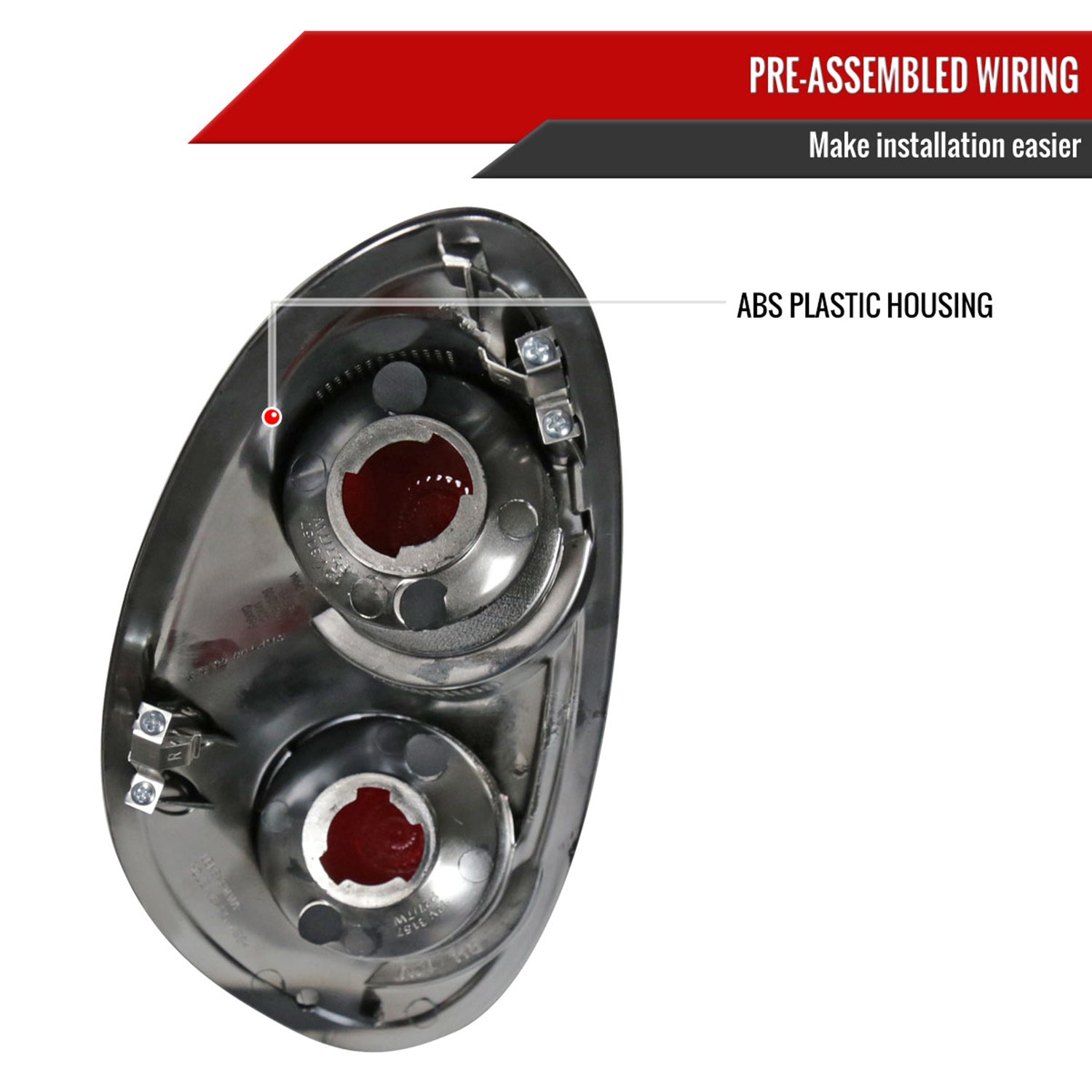 2001-2005 Chrysler PT Cruiser Tail Lights Chrome Housing/Clear Lens