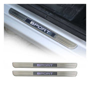 Infiniti Q60 Door Sill Scuff Plate Illuminated Sport Stainless Steel Silver 2 Pcs