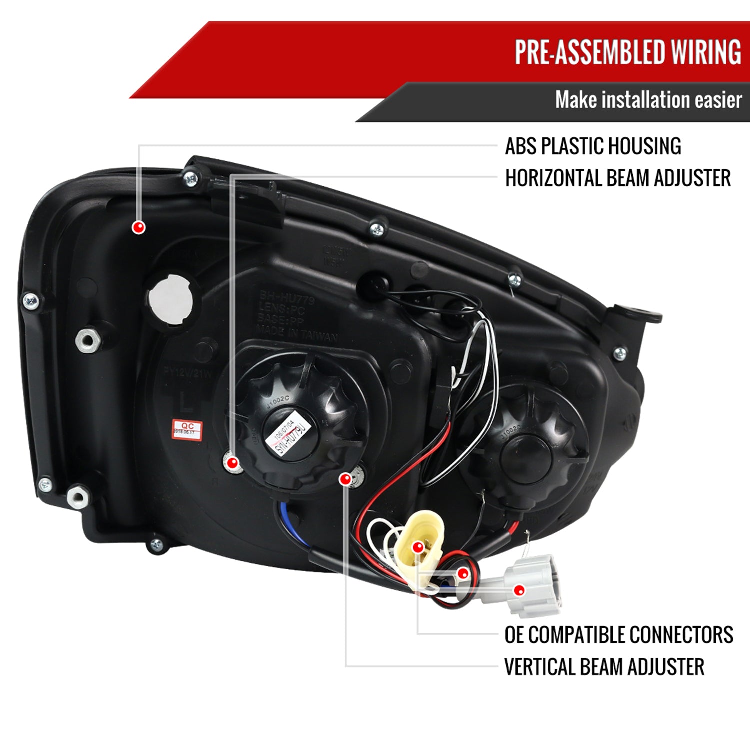 2004-2005 Subaru Impreza WRX/STI Outback Dual Halo Projector Headlights Smoke