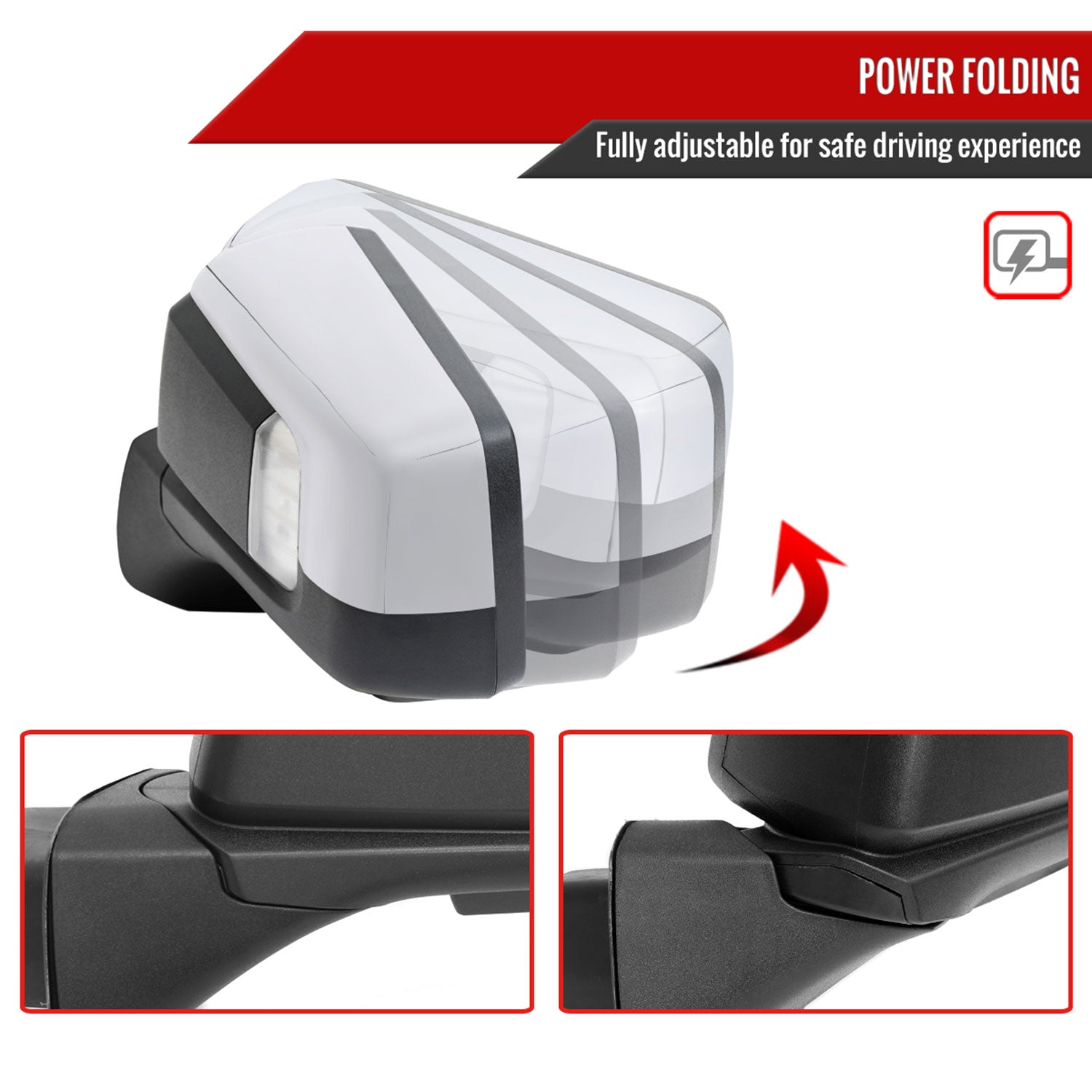 2019-2024 Chevy Silverado 1500 Chrome Auto-Fold Side Mirror Driver Side