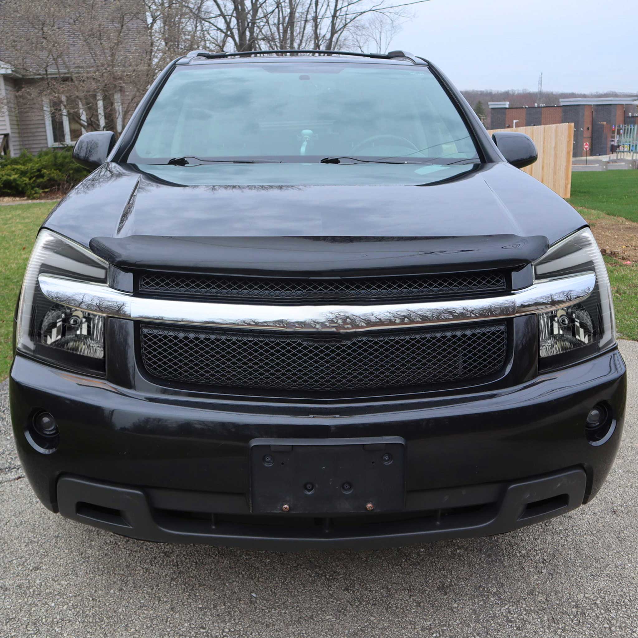 For Chevrolet Equinox 2005-2009 Headlights Switchback LED Bar Turn Signal Matte Black Housing Clear Lens