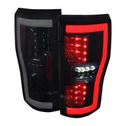 2017-2019 Ford F-250/350/450/550 LED Bar Tail Lights Glossy Black/Dark Smoke