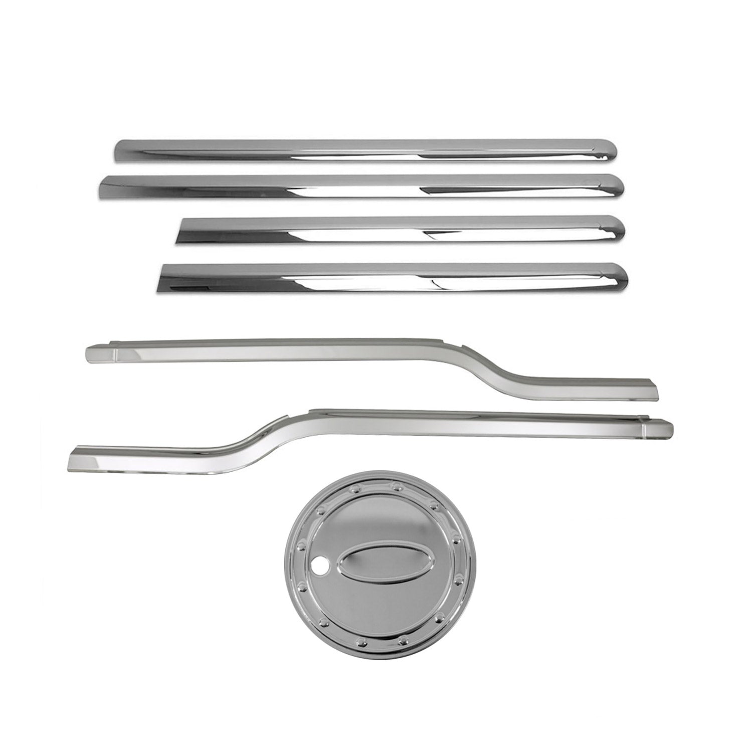 2010-2013 Ford Transit Connect Fuel Cap Cover & Door Streamer Trim Set Stainless Steel