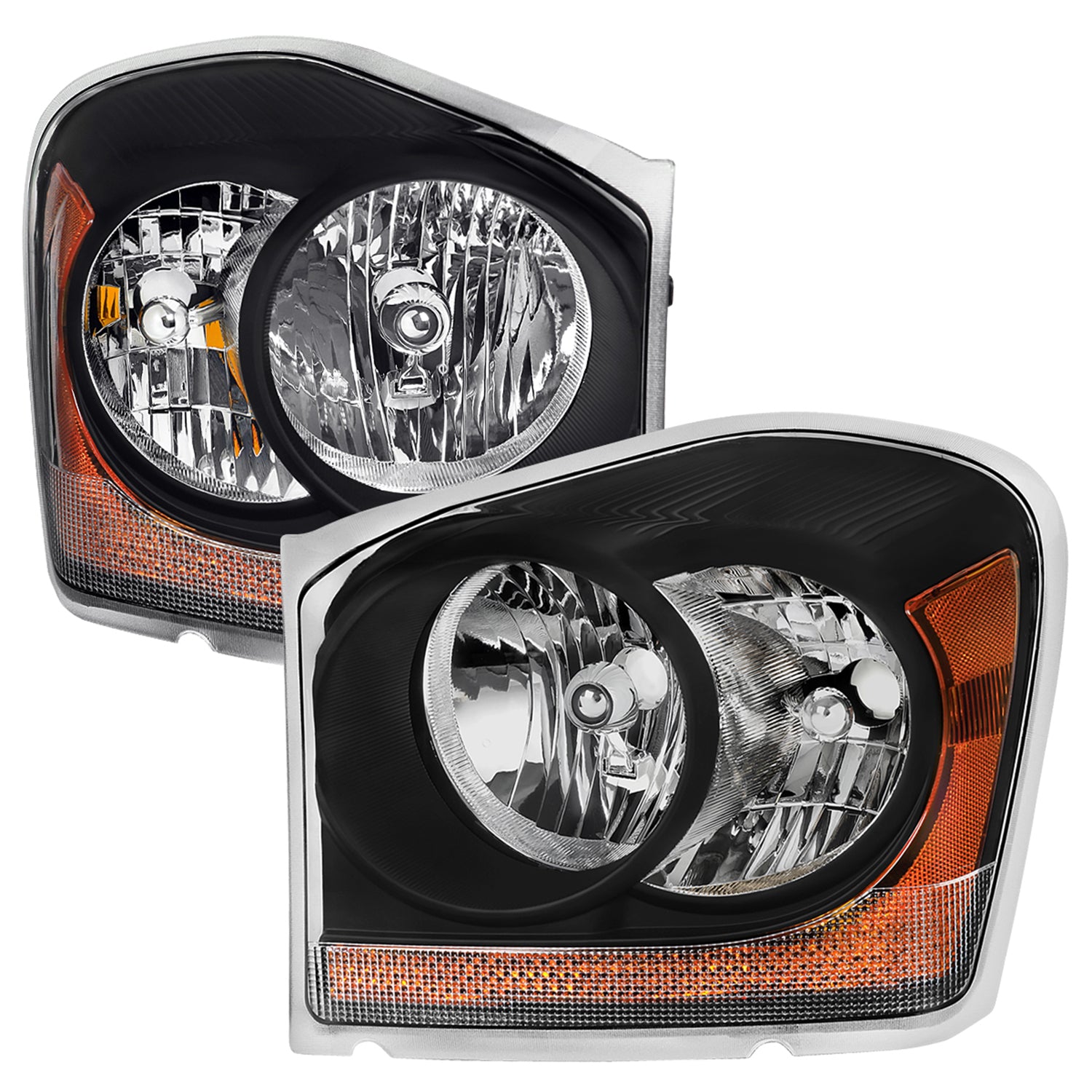 2004-2006 Dodge Durango Factory Style Headlights Matte Black/Clear Lens