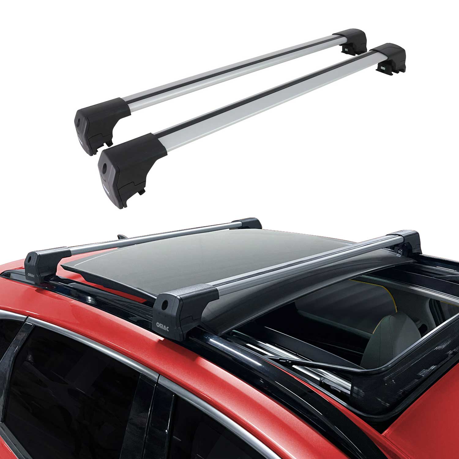 2016-2022 BMW X1 F48 Roof Rack Cross Bars Silver