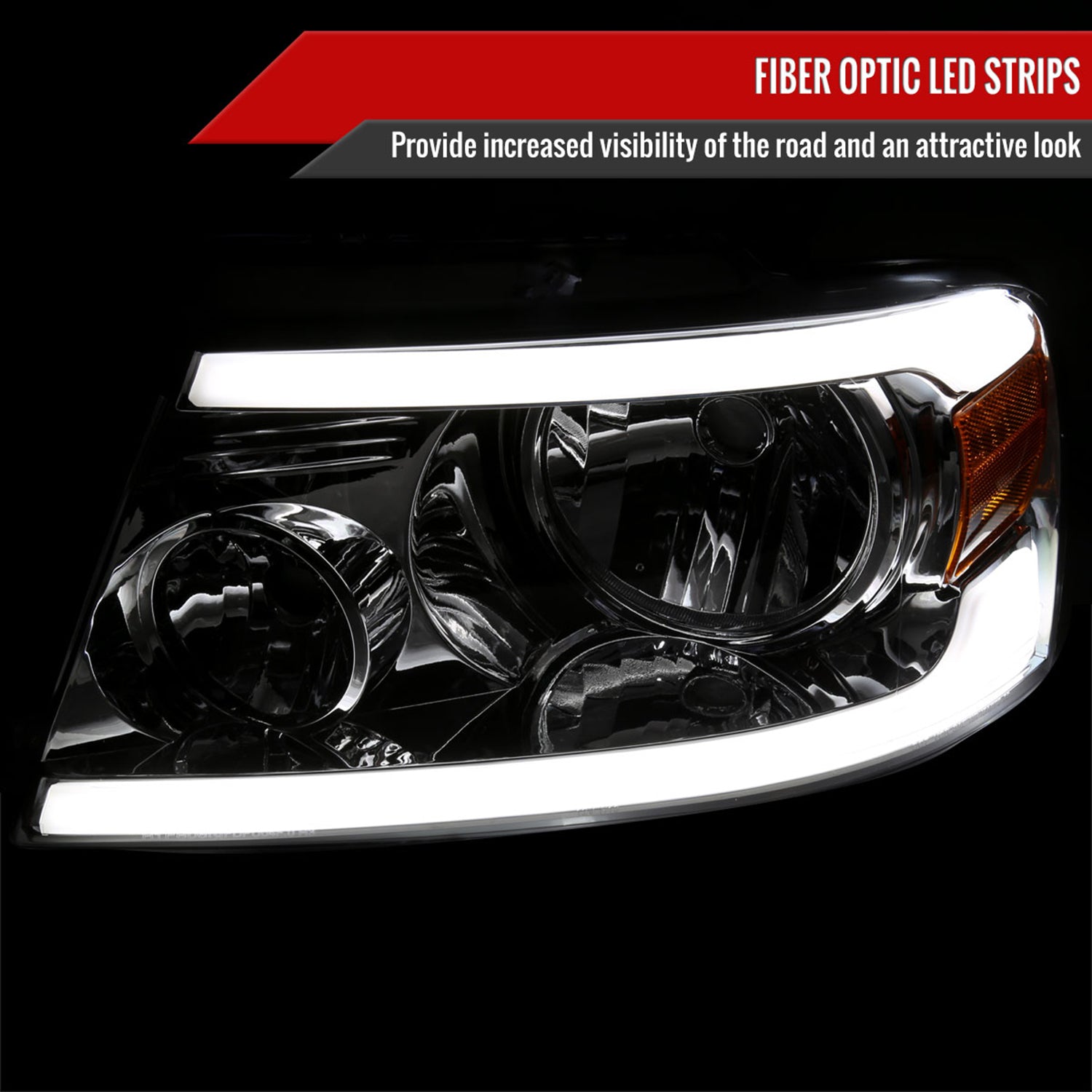 2004-2008 Ford F-150/ 2006-2008 Lincoln Mark LT LED Factory Headlights Chrome