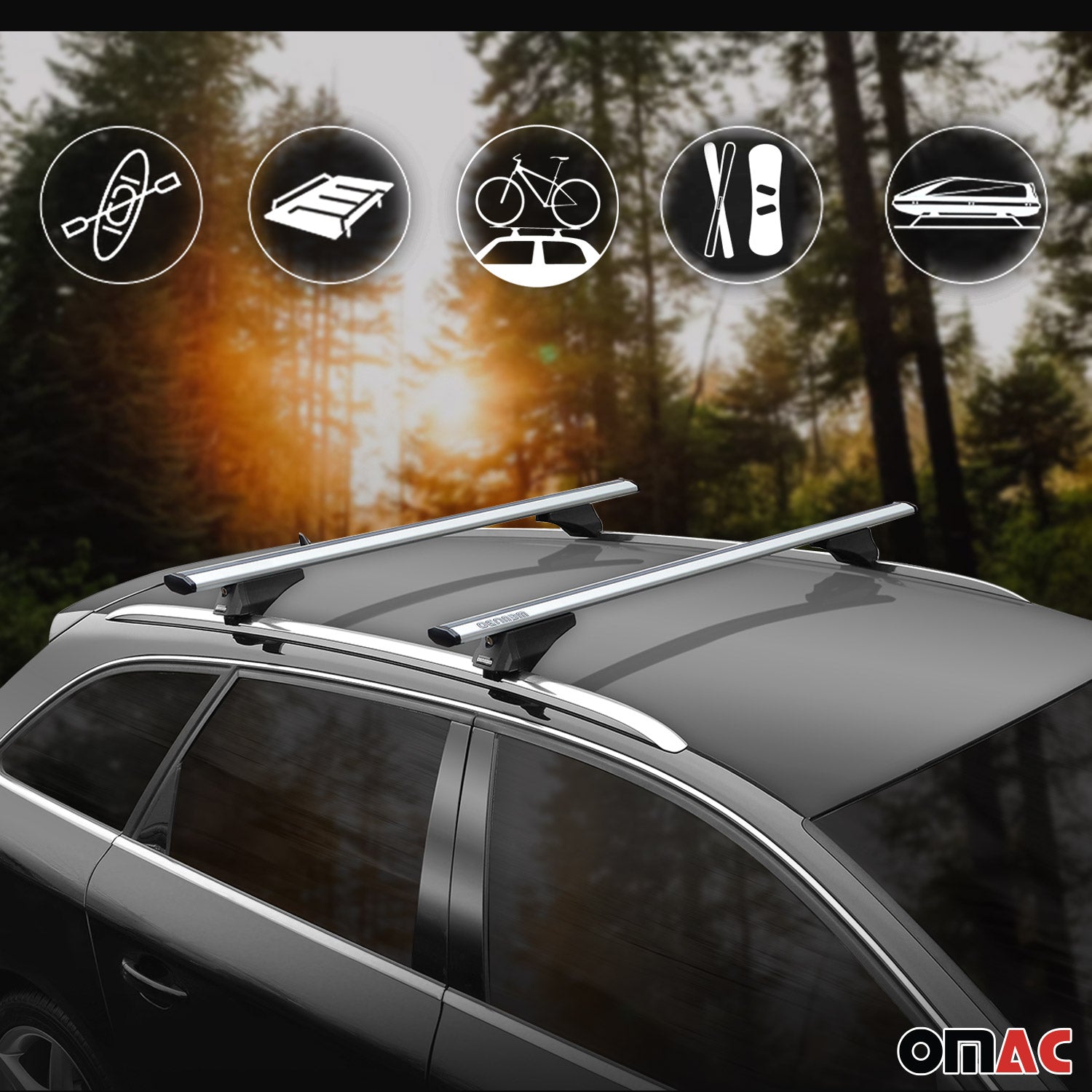 2020-2025 Hyundai Palisade Roof Rack Cross Bars Silver