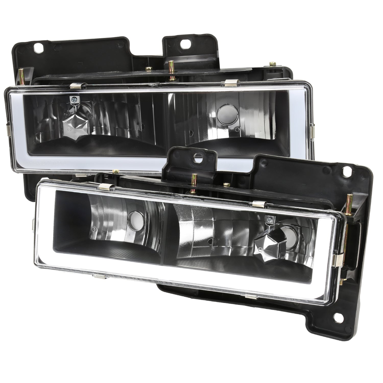 1988-1998 Chevy C/K C10/Tahoe/Sierra/Yukon/Suburban LED Headlights Matte Black
