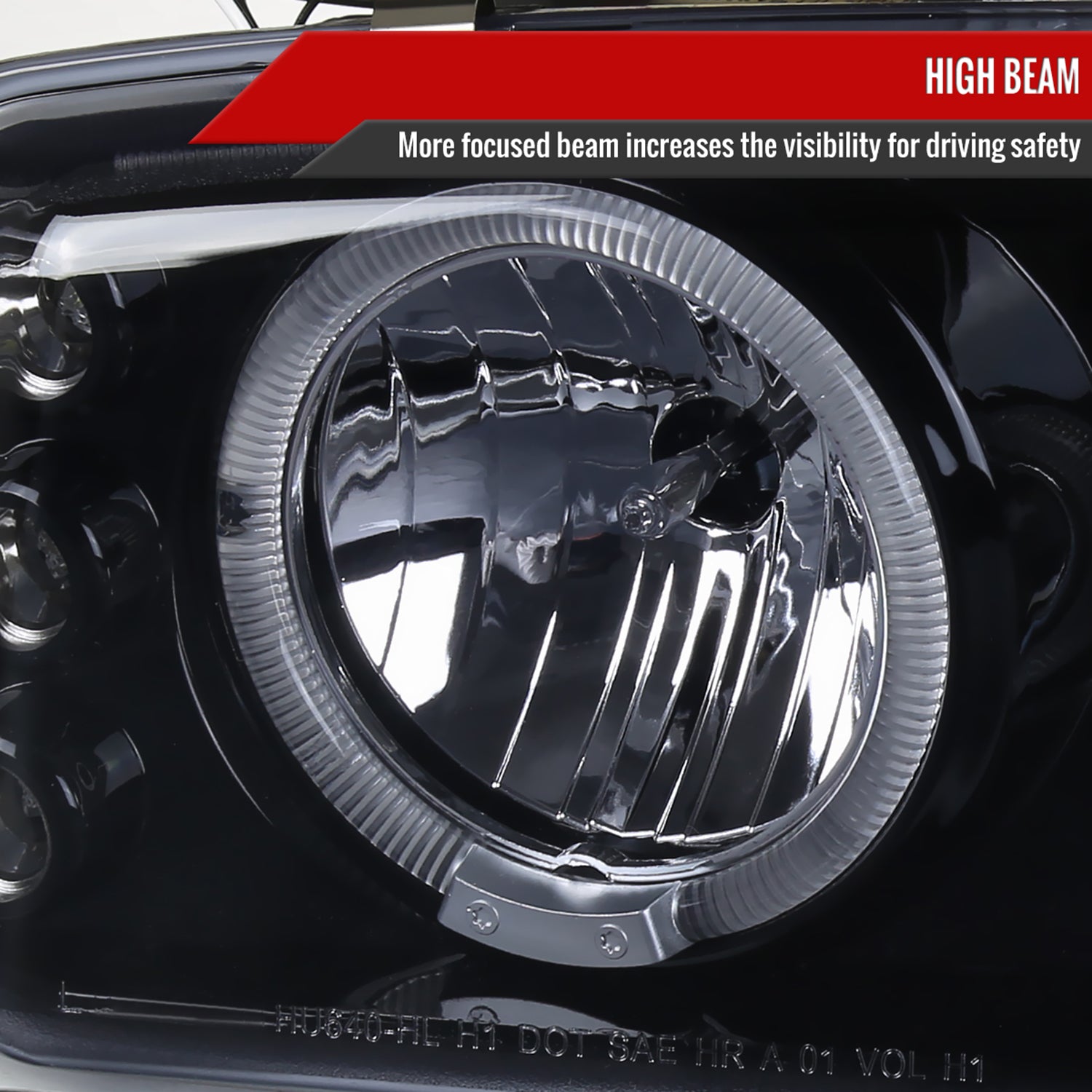 1999-2006 GMC Sierra/ Yukon/Yukon XL Dual Halo Headlights Signal Lights Black