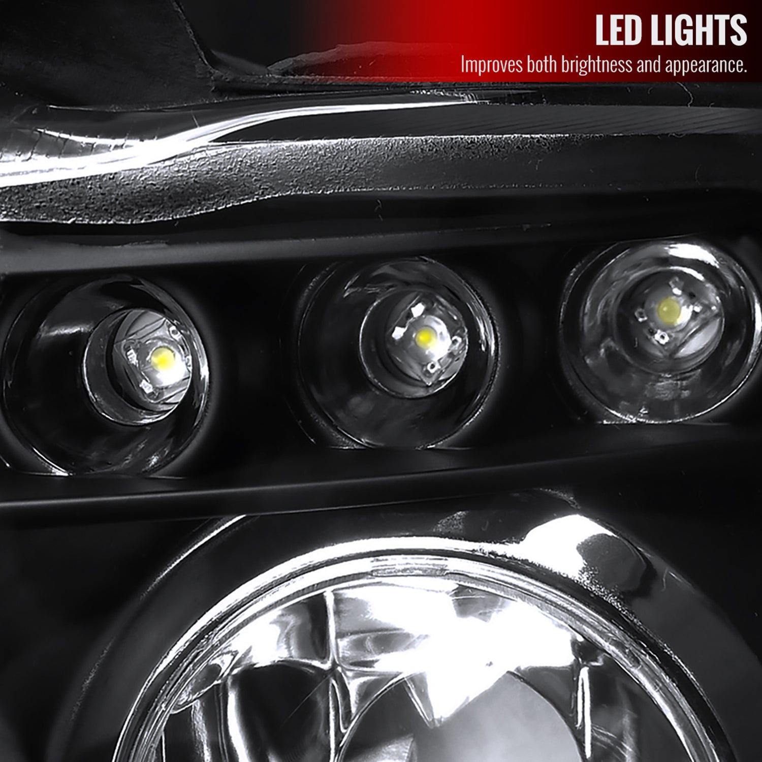 2001-2003 BMW E53 X5 Dual Halo Projector Headlights Matte Black/Clear Lens