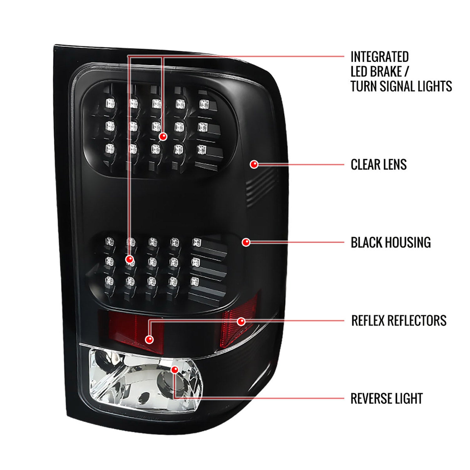 2007-2013 GMC Sierra 1500 2500HD 3500HD LED Tail Lights - V2 Matt Black