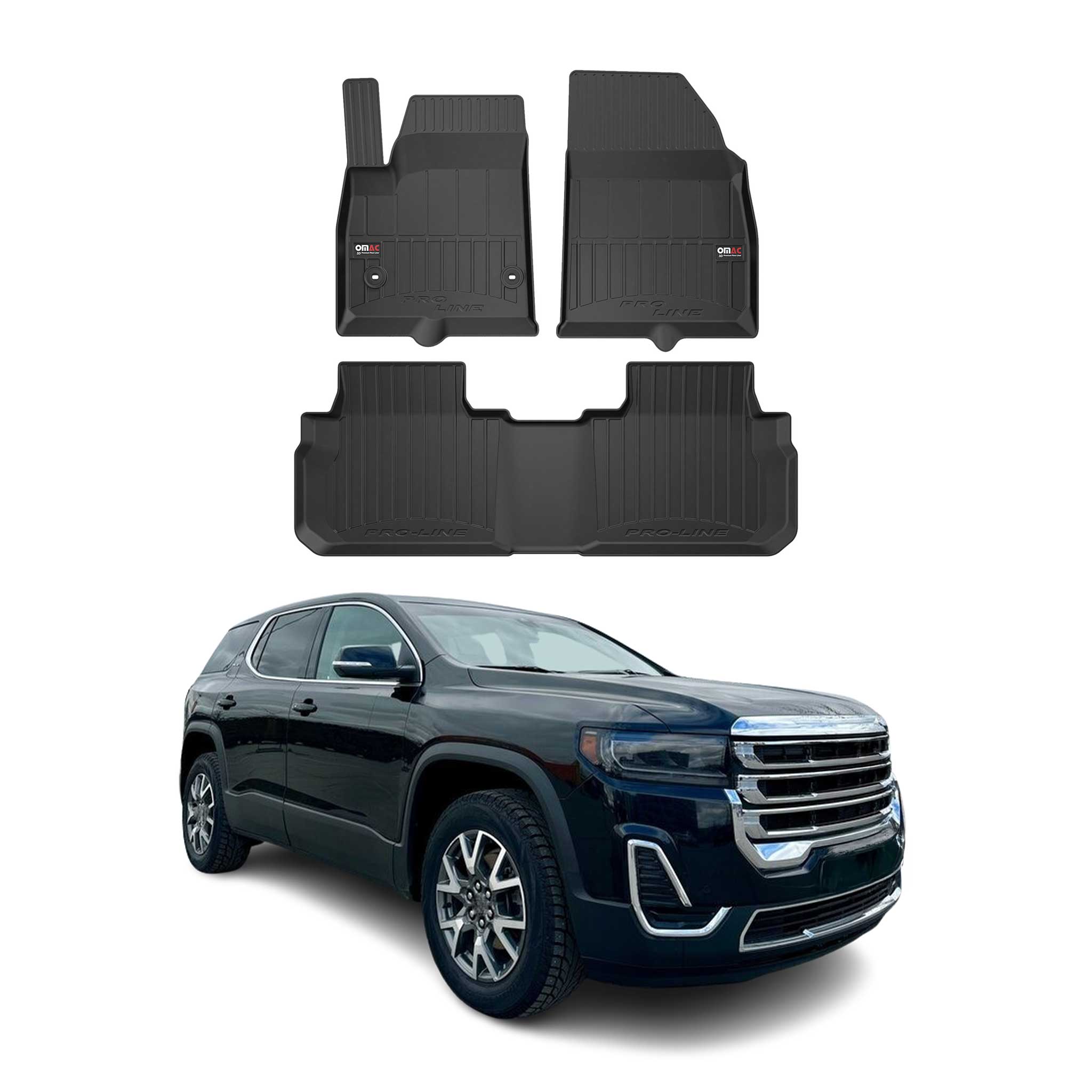 2017-2024 GMC Acadia Premium Floor Mats Liners Full Set All Weather Heavy Duty