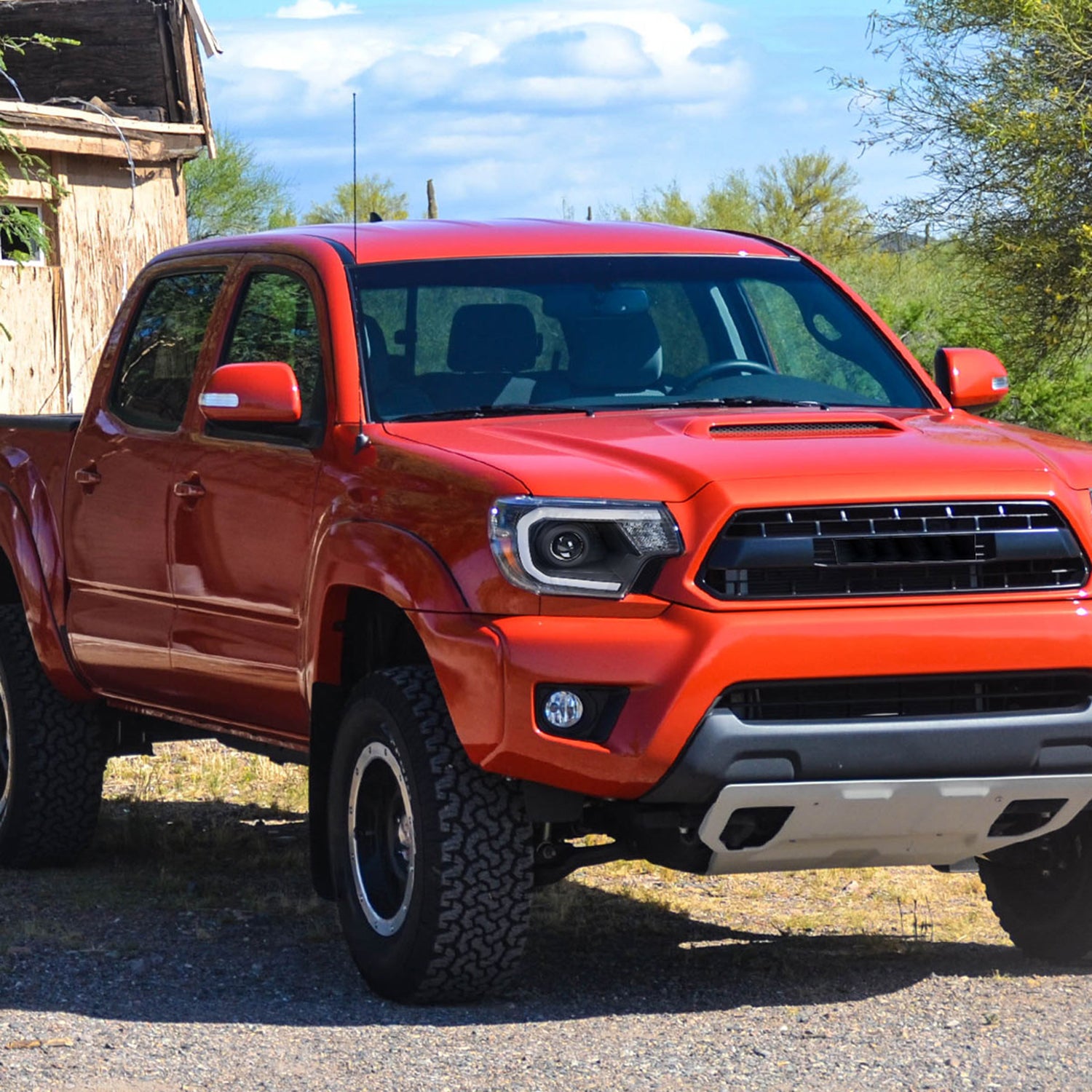 2012-2015 Toyota Tacoma LED CBar Projector Headlights LED Parking Light Black