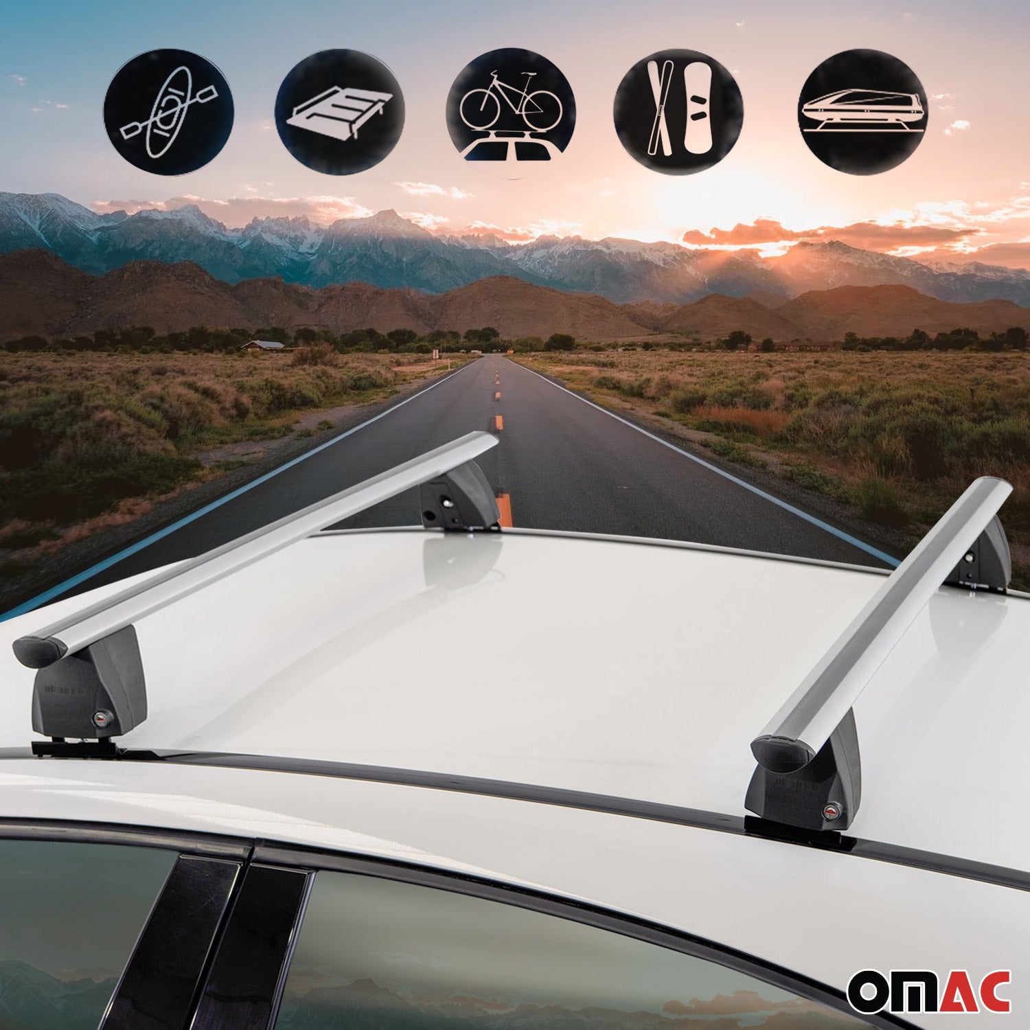 Top Roof Racks Cross Bars fits BMW 4 Series G22 Coupé 2021-26 Gray Aluminium 2x