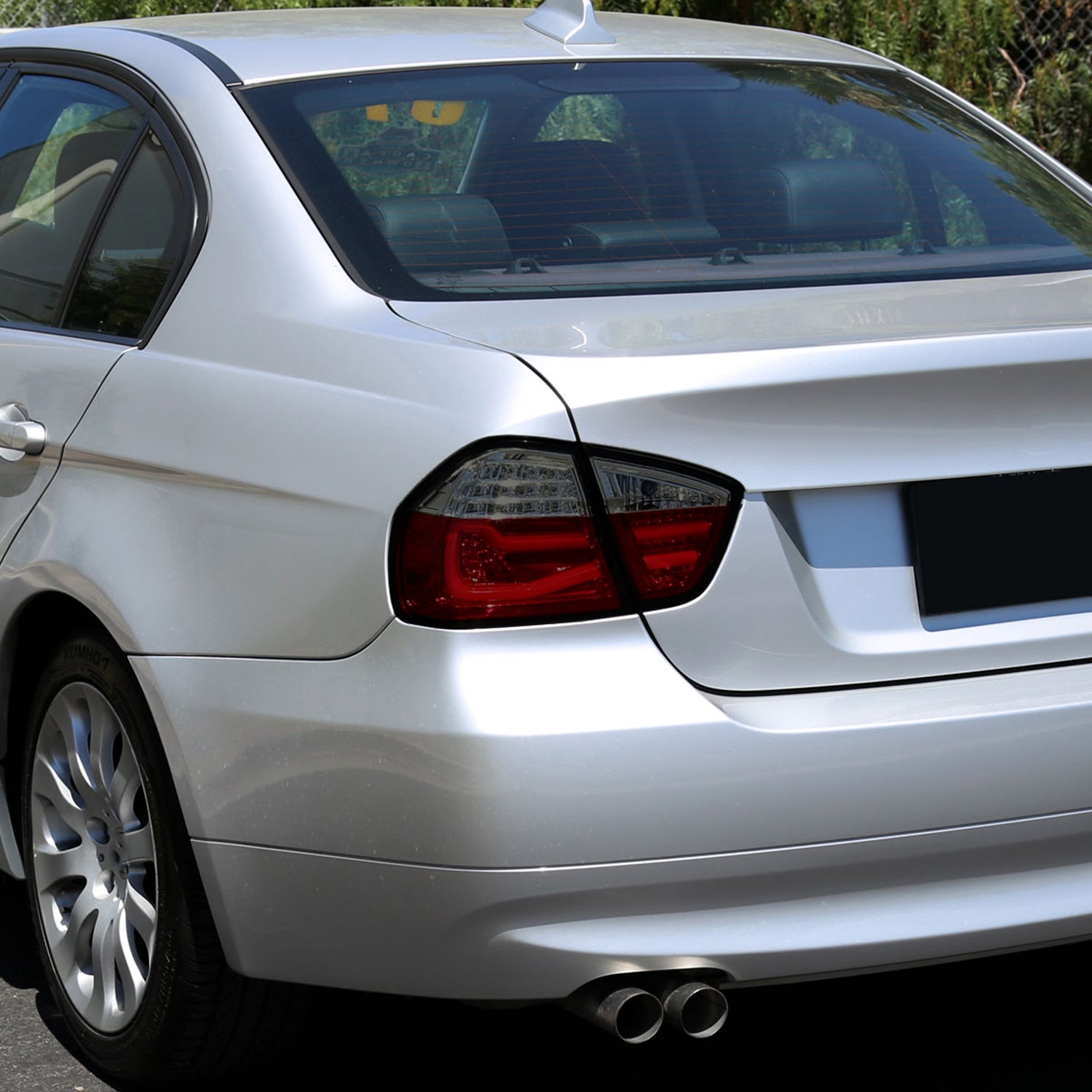 2006-2008 BMW E90 3 Series Sedan LED Tail Lights Chrome/Red Smoke Lens