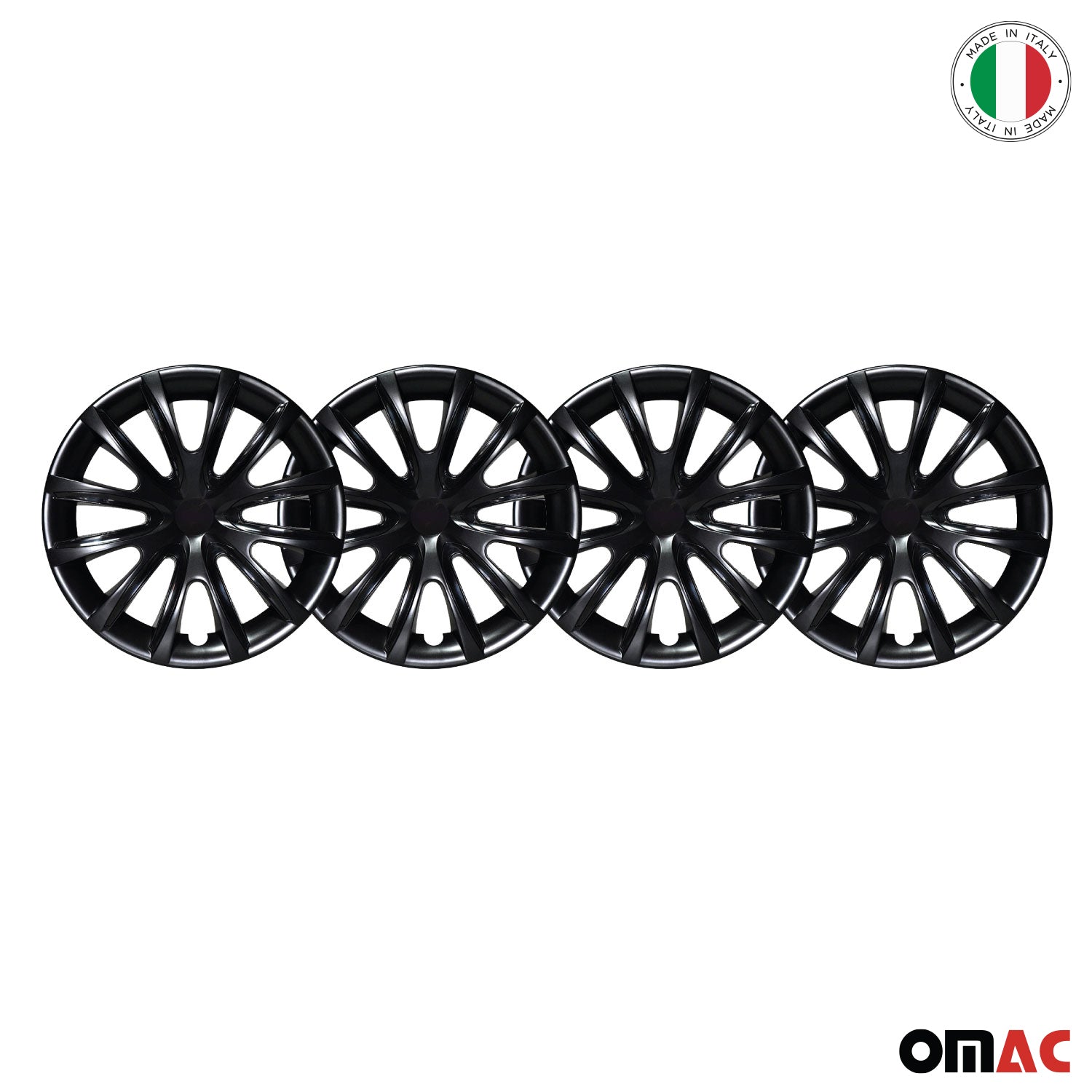 Bicolo Hub Caps Wheel Cover 15" Black & Black Full Set 4 pcs.