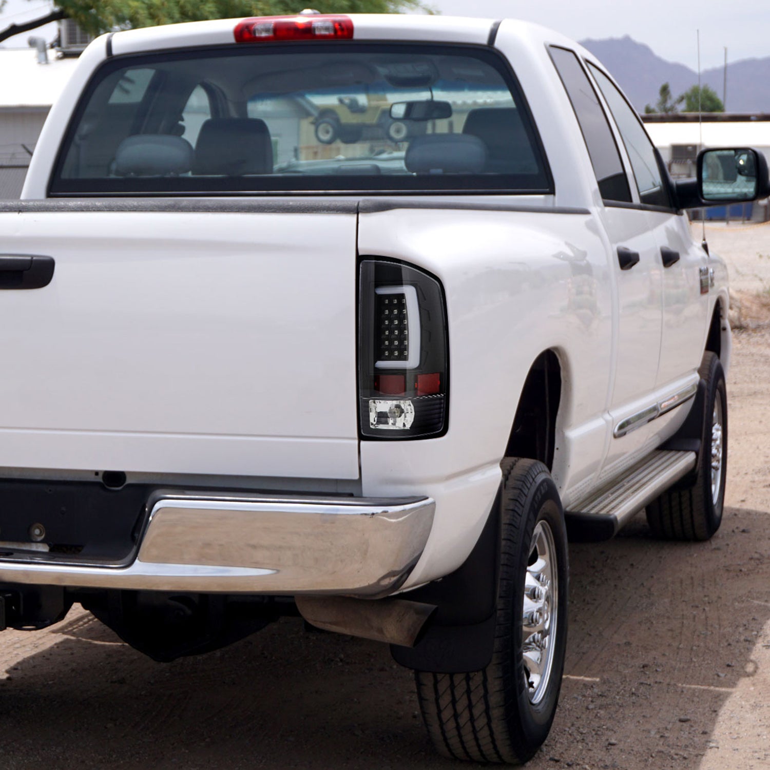 2007-2009 Dodge RAM 1500/2500/3500 LED Tail Lights Matte Black/Clear Lens