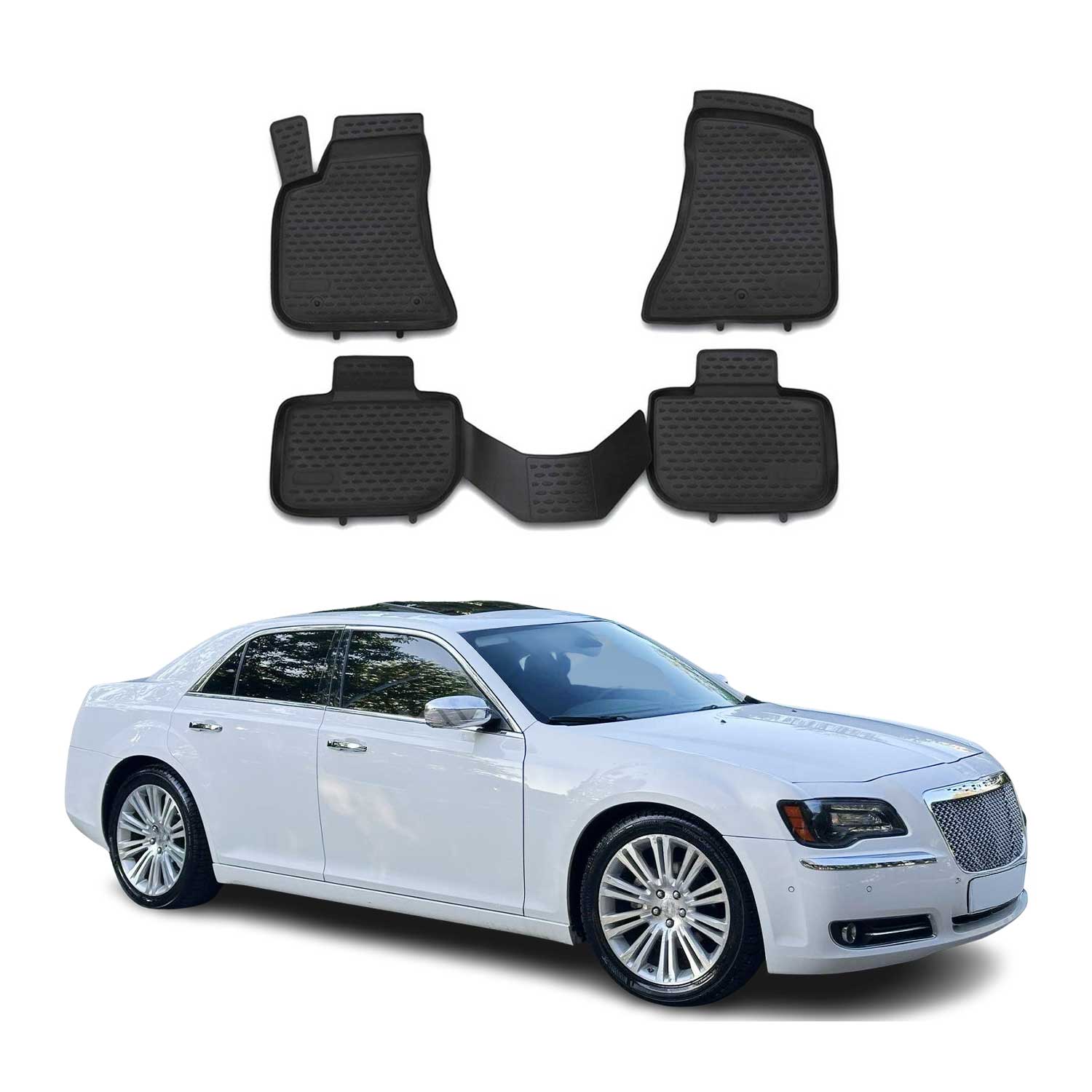 2011-2023 Chrysler 300 300C 300S RWD Floor Mats Liners Full Set All Weather Black