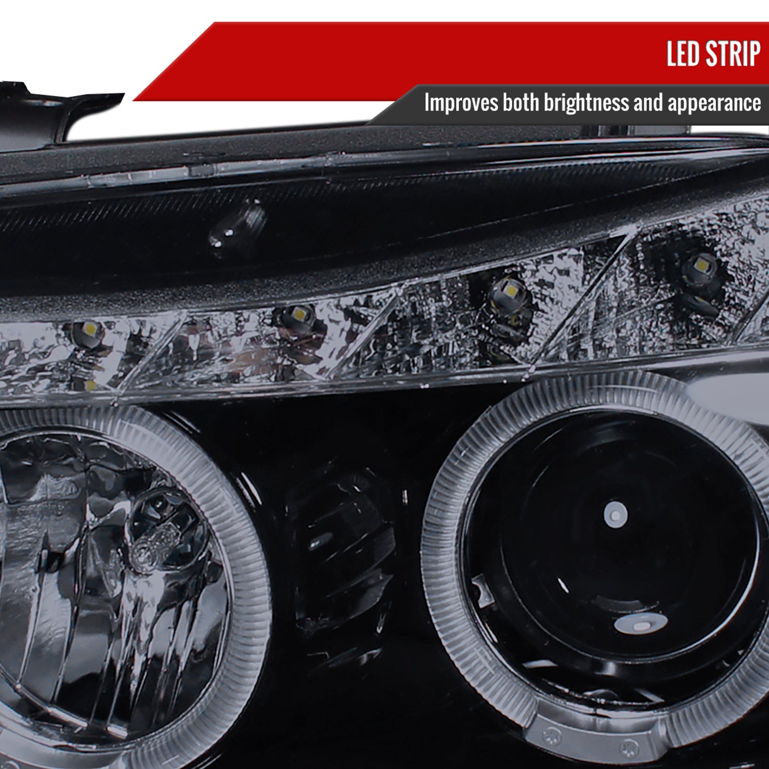 2006-2008 BMW E90 3 Series Sedan Dual Halo Projector Headlights LED Smoke