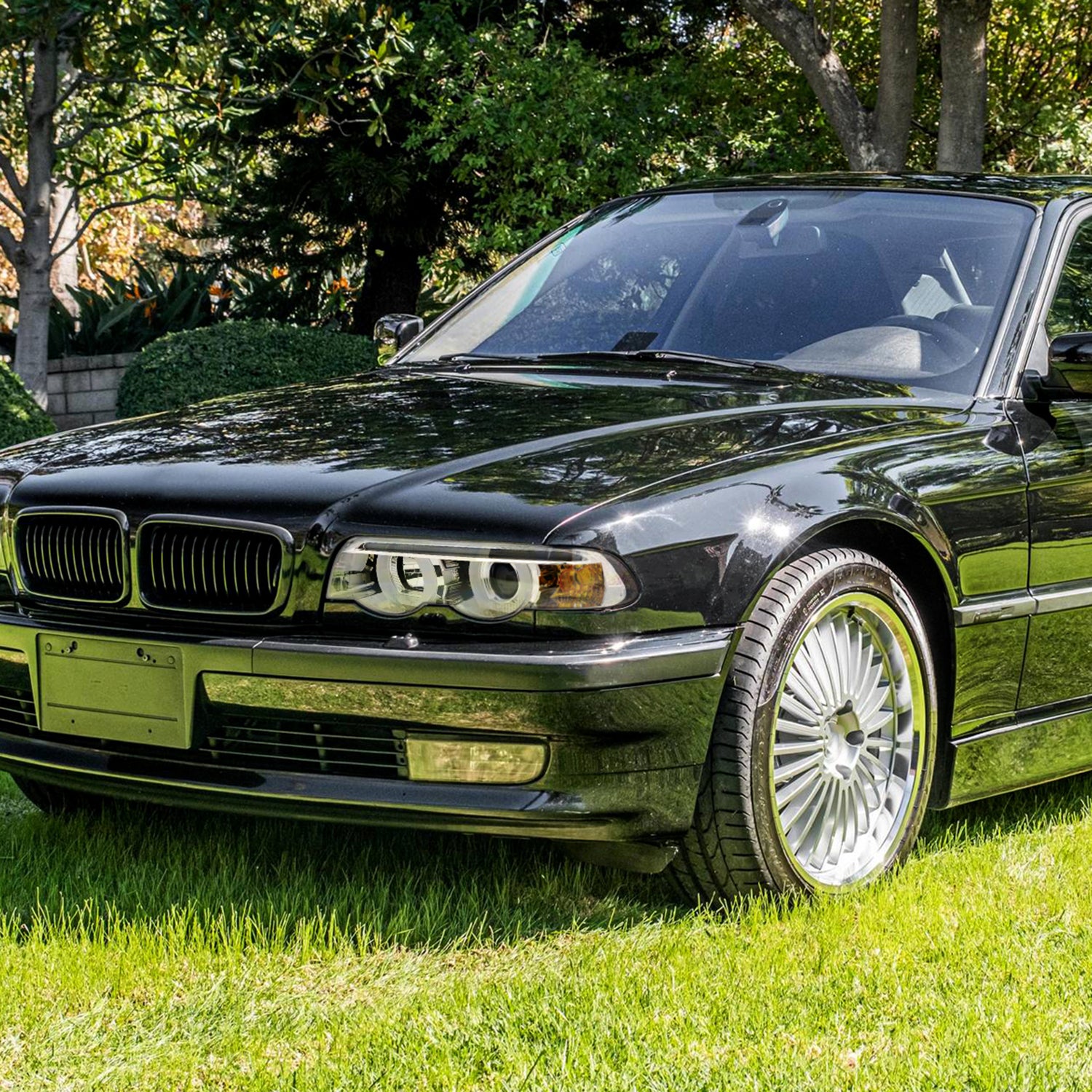 1995-2001 BMW E38 7 Series LED Bar Dual Halo Projector Headlights Chrome/Clear