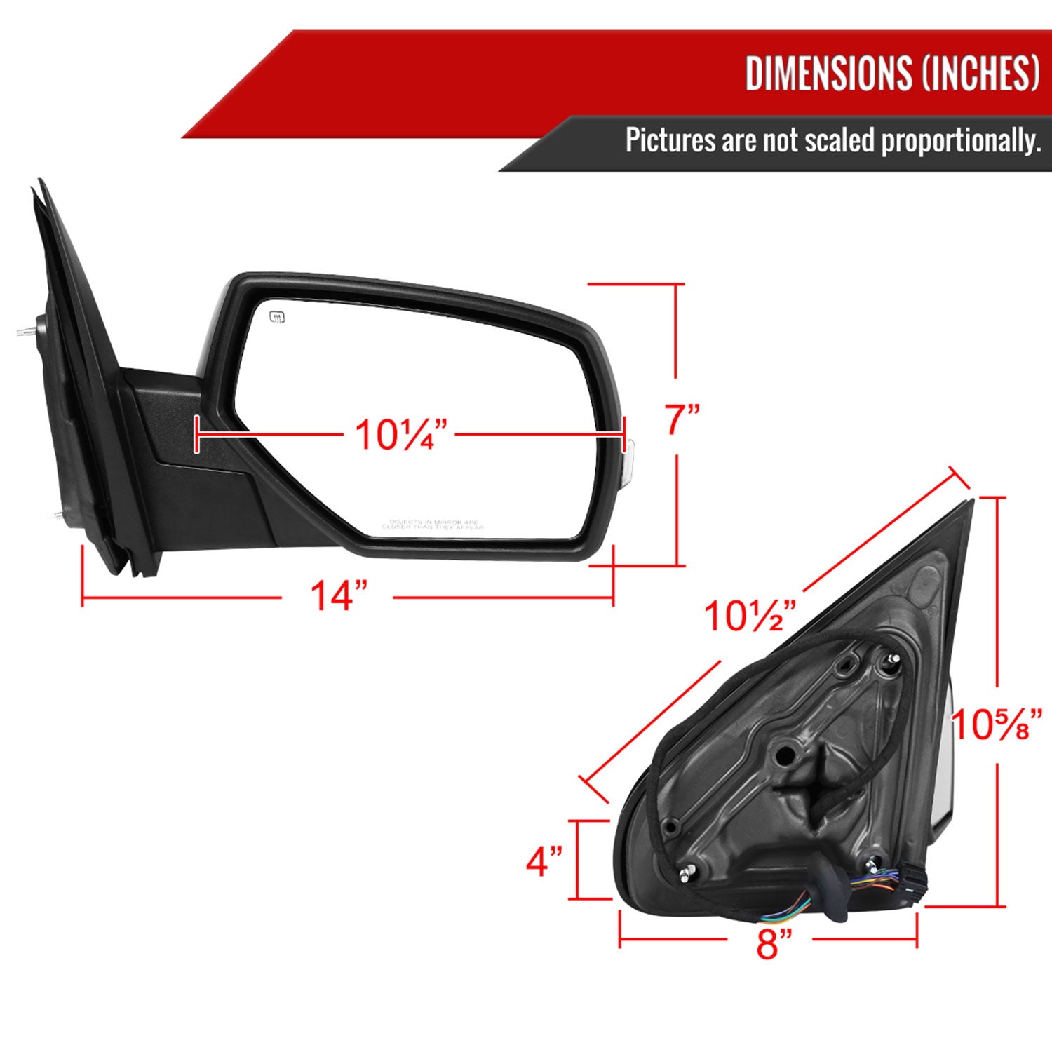 2014-2018 Chevy Silverado/Sierra Chrome Auto-Fold&Heated Side Mirror Passenger