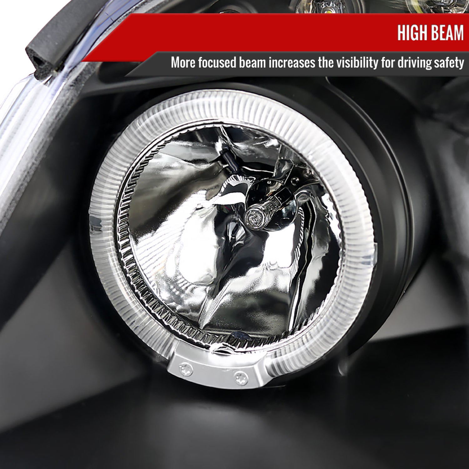 2005-2010 Chevy Cobalt Pontiac G5/Pursuit Dual Halo Projector Headlights Black