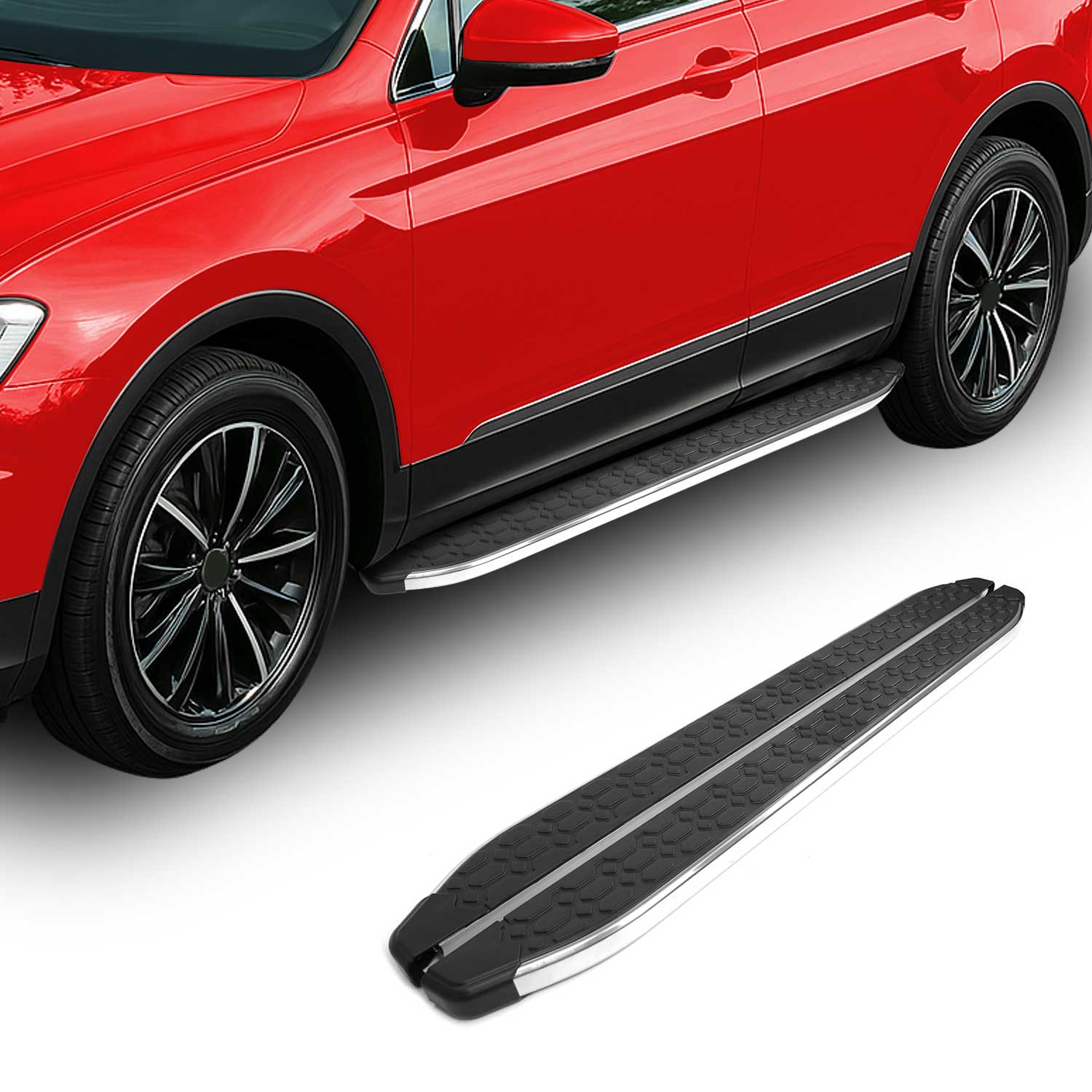2015-2022 RAM ProMaster City Running Boards Side Steps Silver & Black