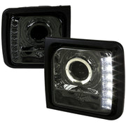 1997-2001 Jeep Cherokee Halo Projector Headlights SMD LED Light Chrome/Smoke
