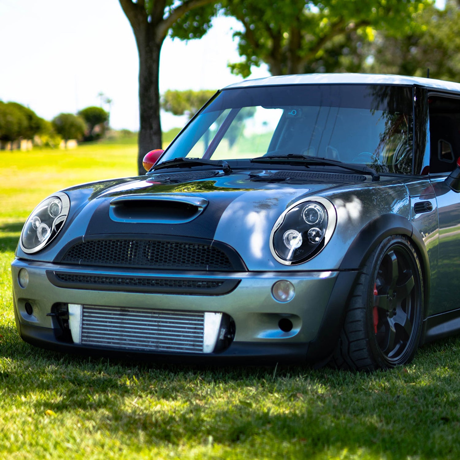 2002-2008 Mini Cooper R50 R53 R52 Single Halo Projector Headlights Matt Black